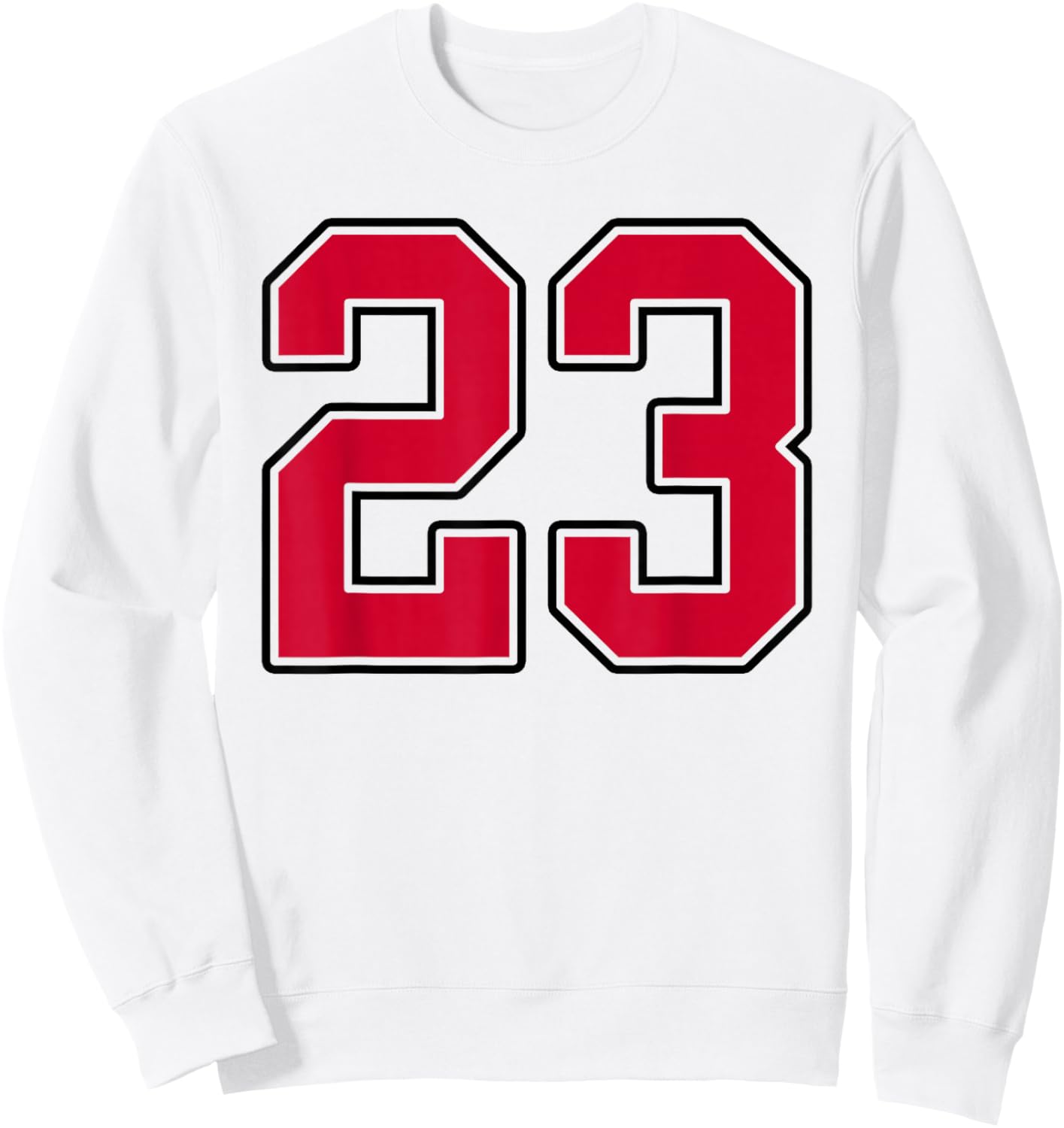 Red and Black Number 23 Jersey Player Uniform #23 Sweatshirt - Sweatshirt | White