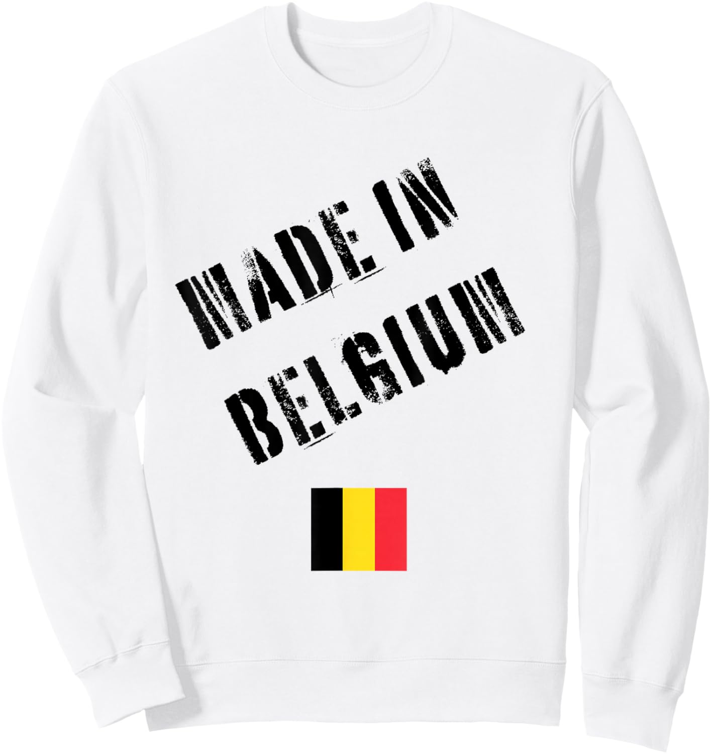 Made in Belgium with Flag Funny Sweatshirt - Sweatshirt | White