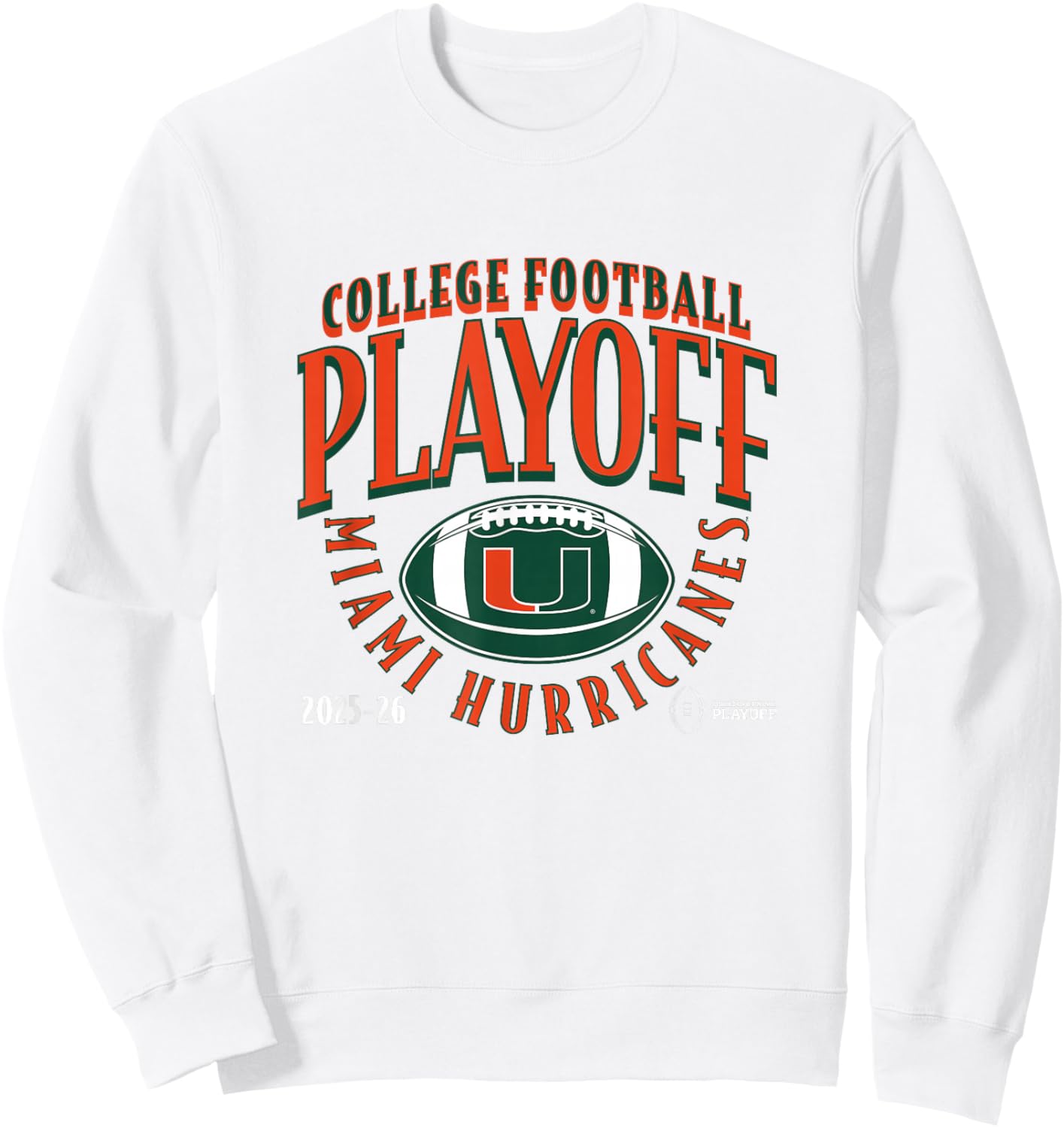 Miami Hurricanes College Football Playoff Curve 2025 Sweatshirt - Sweatshirt | White
