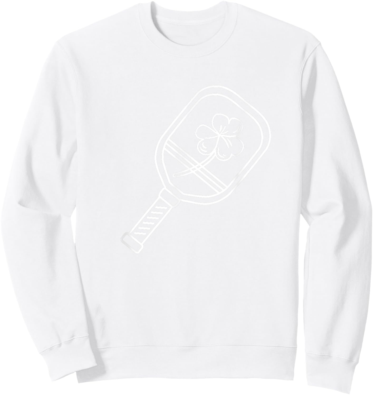 Pickleball Paddle Lucky St. Patrick's Day Shamrock Sweatshirt - Sweatshirt | White