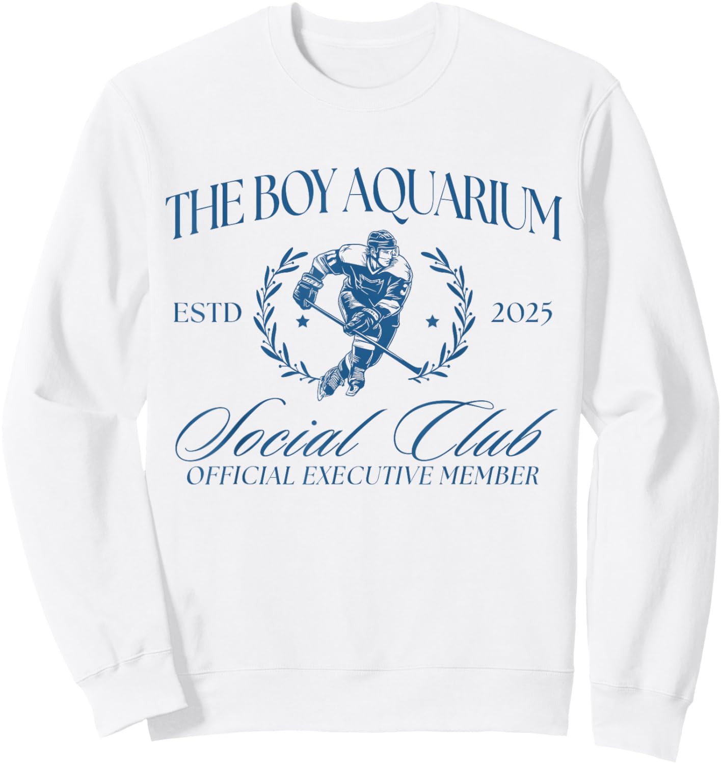 The Boy Aquarium Social Club Funny Hockey Meme Sweatshirt - Sweatshirt | White