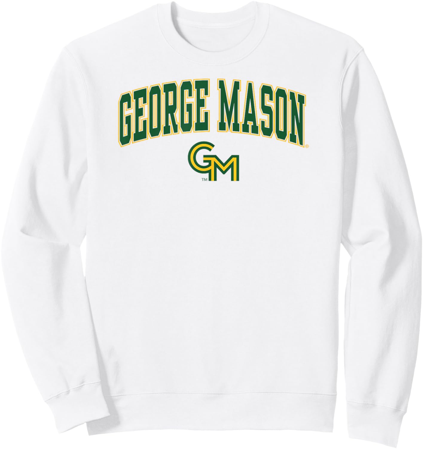 George Mason Patriots Arch Over White Officially Licensed Sweatshirt - Sweatshirt | White