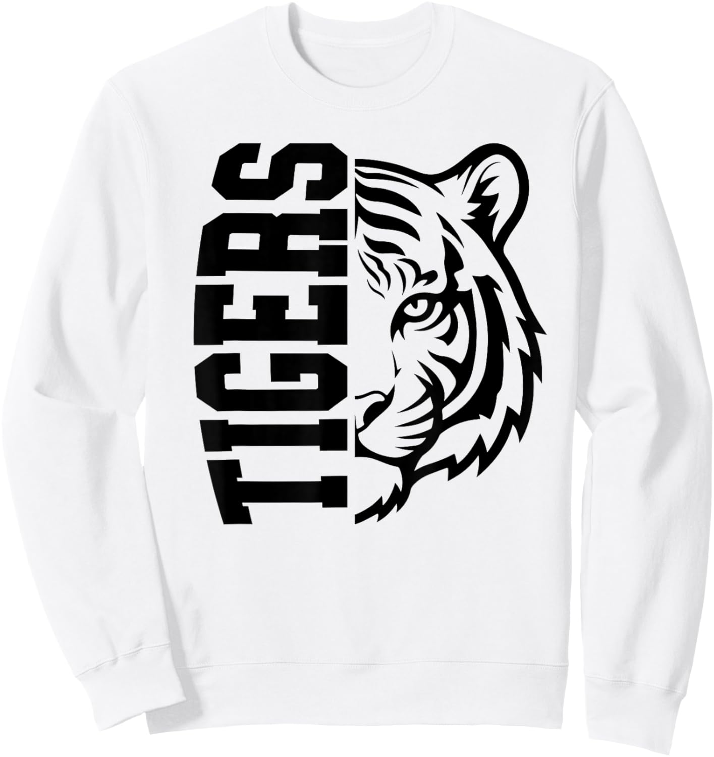 Tigers School Spirit Mascot Tiger Pride Game Day Sweatshirt - Sweatshirt | White