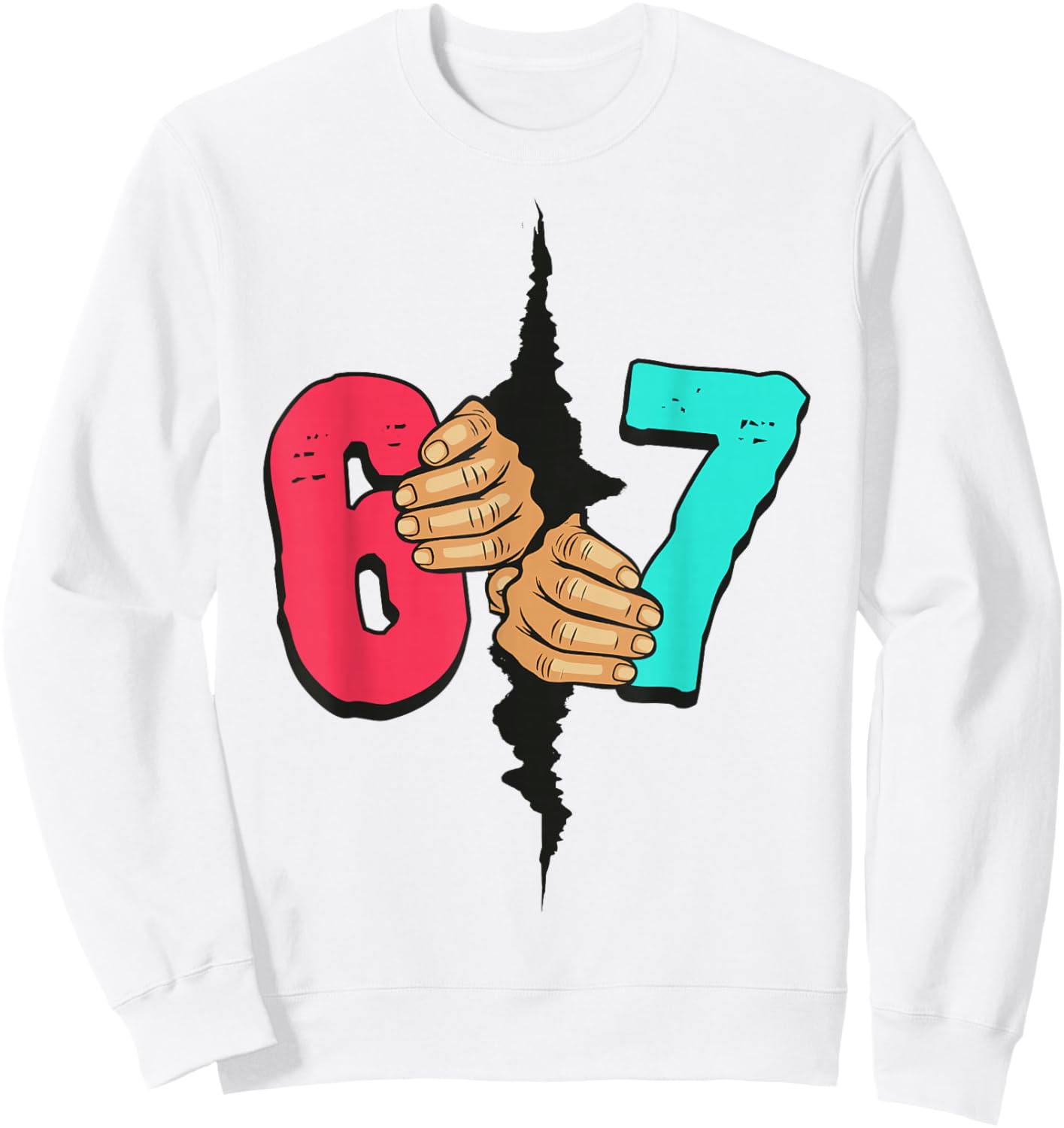 67 Meme Funny Six Seven Gen Alpha Slang Xmas 6 7 Halloween Sweatshirt - Sweatshirt | White