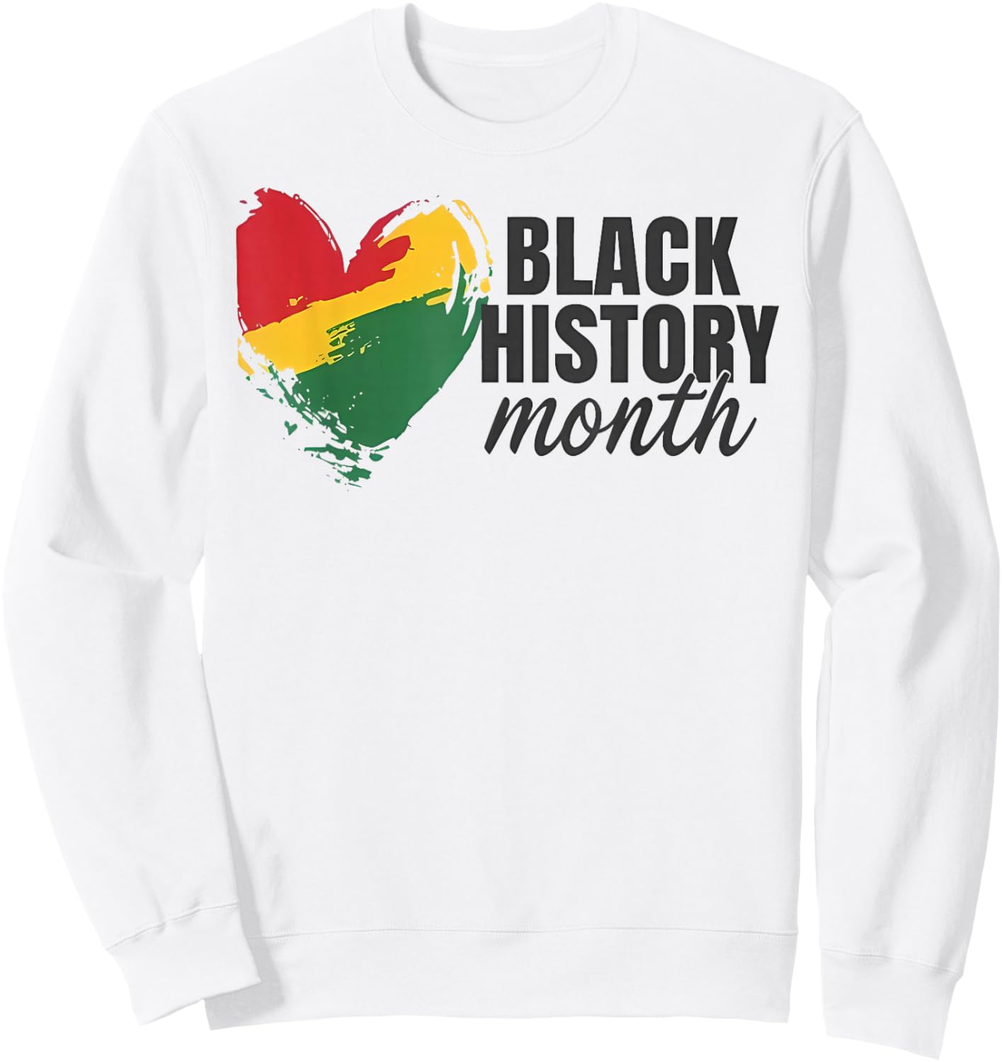 Black History Month Heart African American Men Women Kids Sweatshirt - Sweatshirt | White