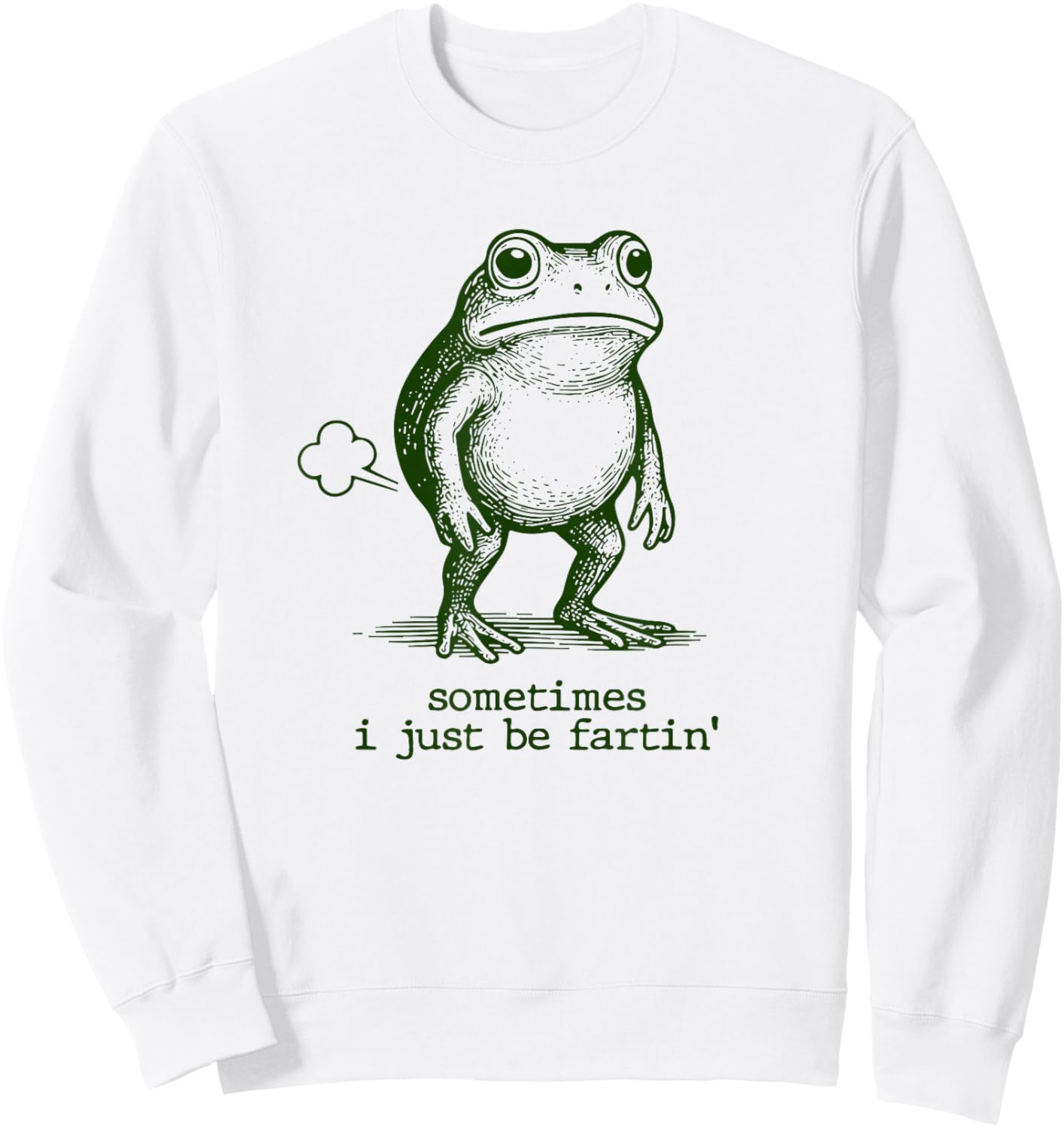 Sometimes I Just Be Fartin' Frog Sweatshirt - Sweatshirt | White