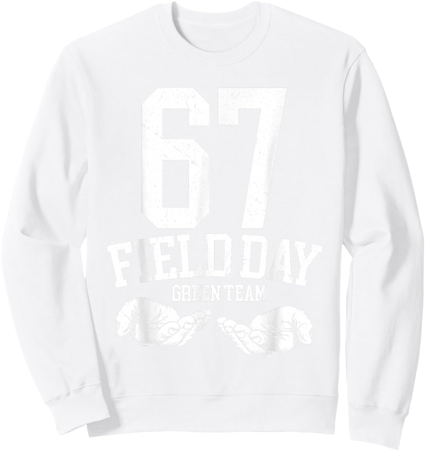 67 Field Day Green Team Six Seven Gen Alpha School Sweatshirt - Sweatshirt | White