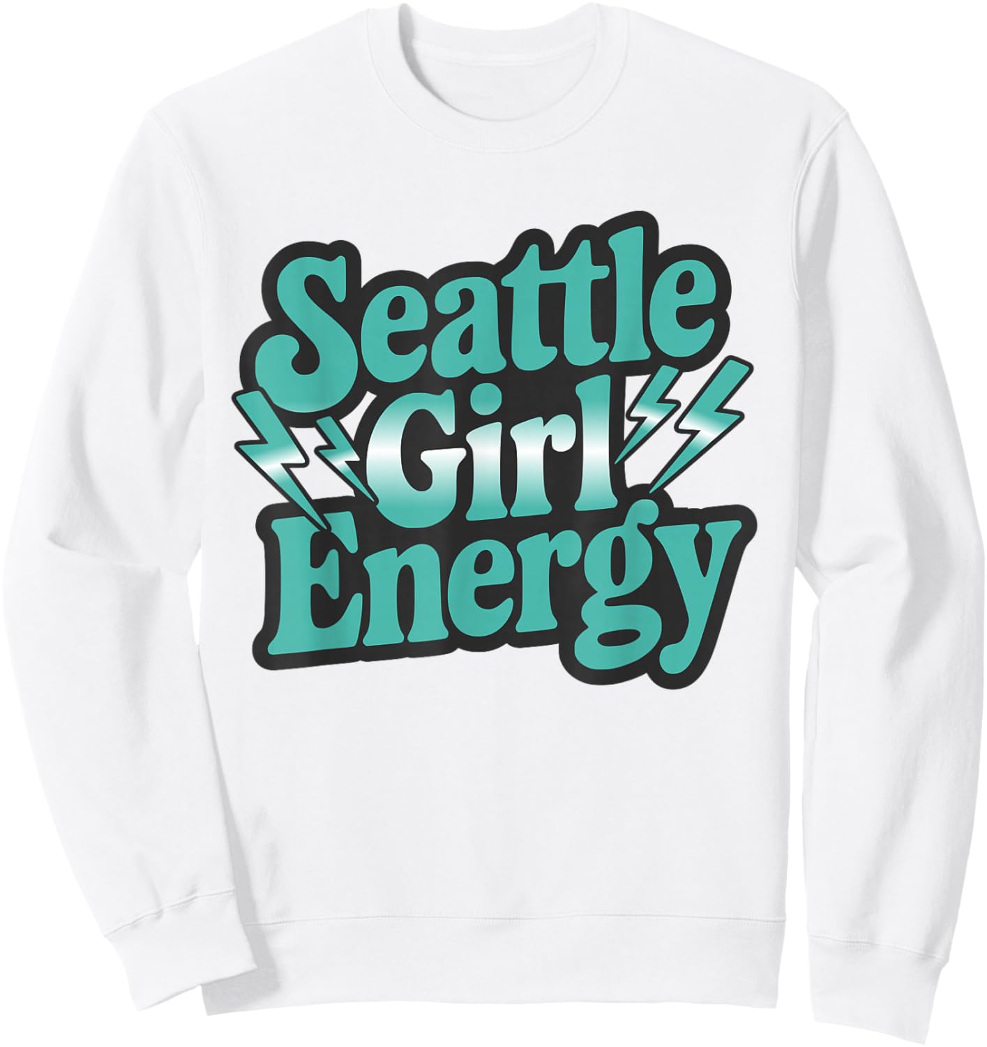 Seattle Girl Throwback Energy Vintage SEA Girls Sweatshirt - Sweatshirt | White