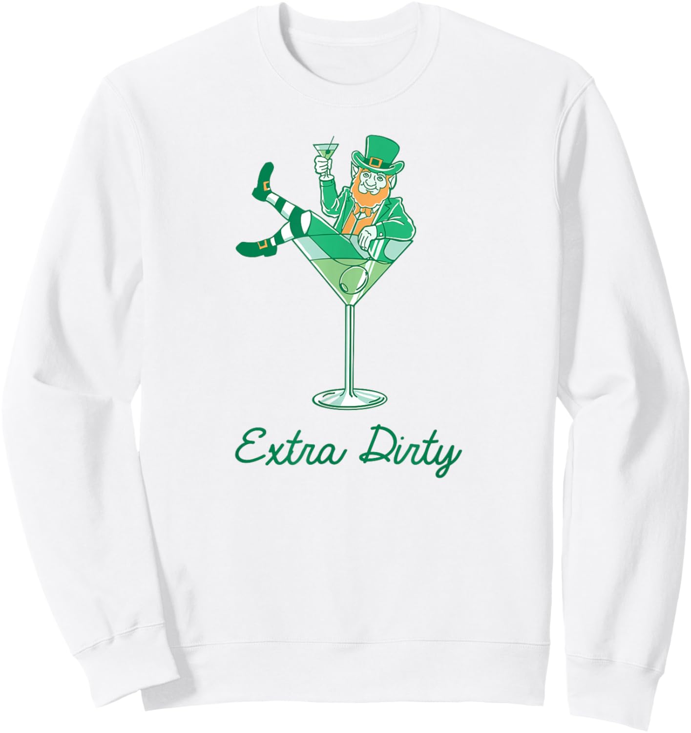 Patrick's Day Leprechaun Martini Extra Dirty Baby Sweatshirt - Sweatshirt | White