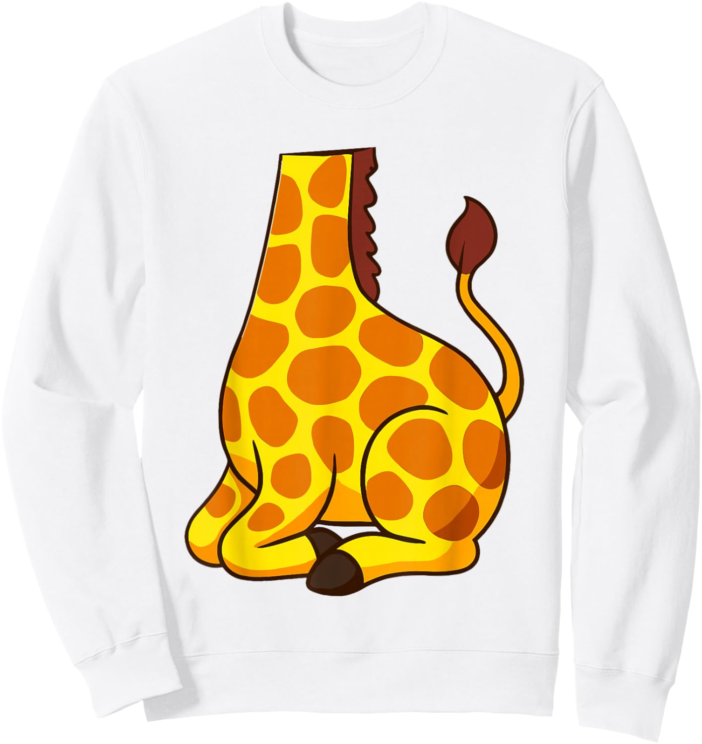 Kids Yellow Giraffe Body Costume Men Women Cute Animal Lover Sweatshirt - Sweatshirt | White