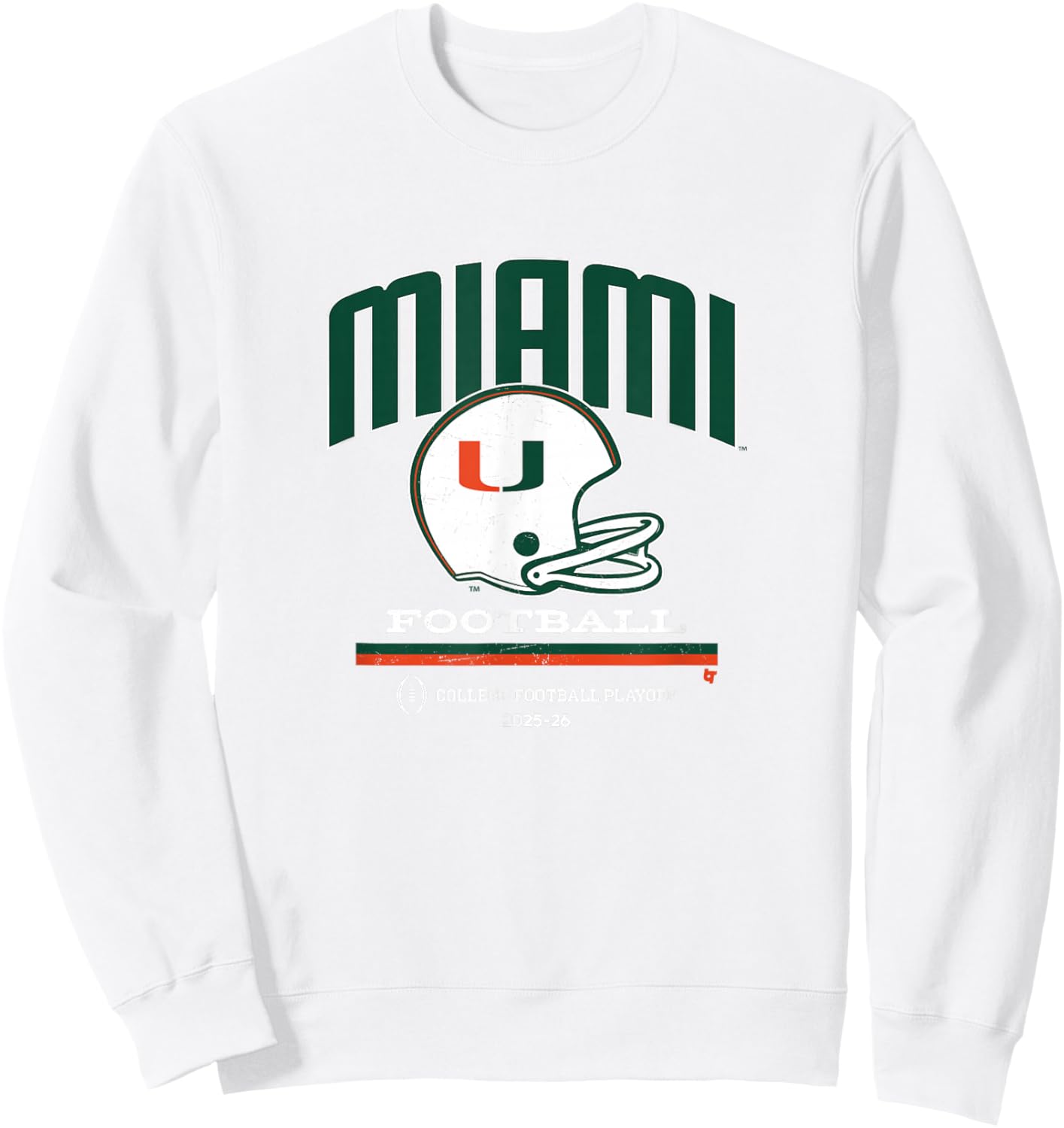 Miami Hurricanes 2025 College Football Playoff Retro Helmet Sweatshirt - Sweatshirt | White