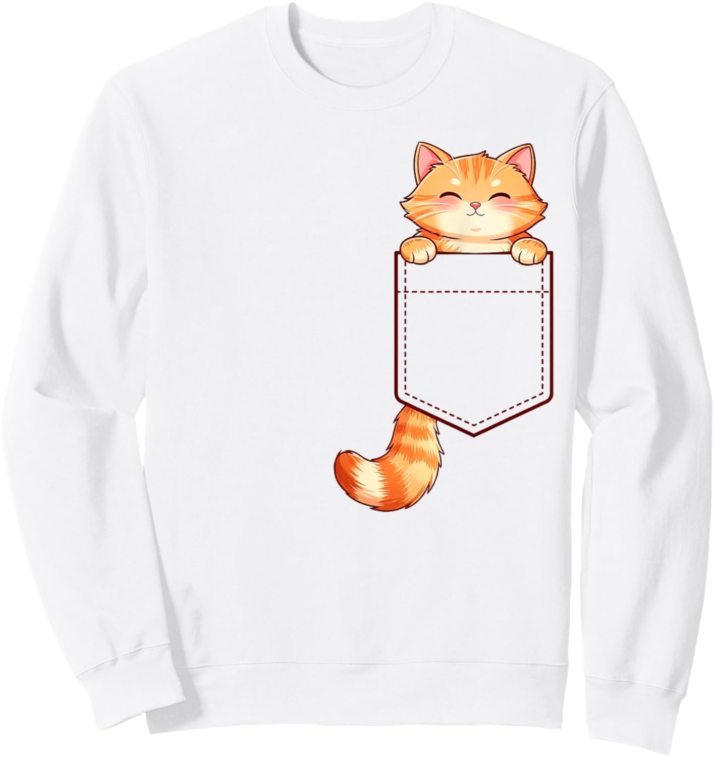 Funny Orange Ginger Tabby Cat Feline Lover Men Sweatshirt - Sweatshirt | White