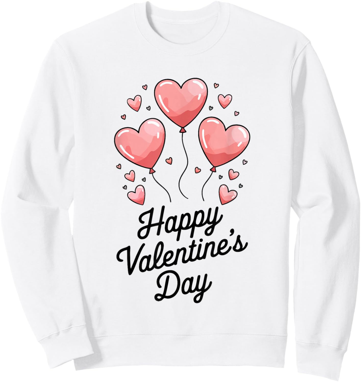 Valentine's Day Heart Shaped Balloons Whimsical Cute Sweatshirt - Sweatshirt | White