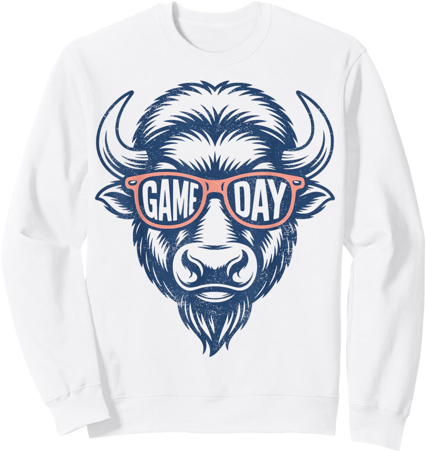 Vintage Game Day Buffalo Sweatshirt - Sweatshirt | White