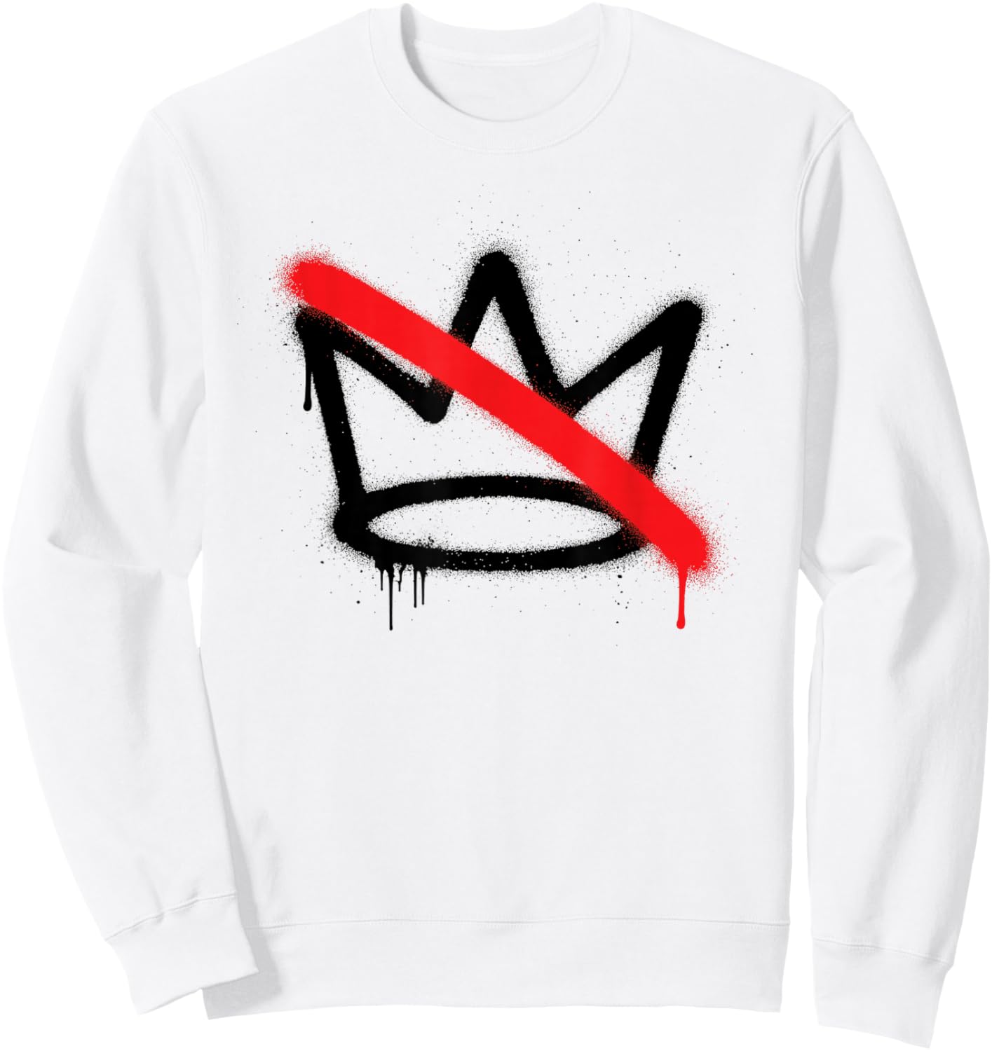 No Kings Protest Anti Authoritarian Graffiti Crown Symbol Sweatshirt - Sweatshirt | White