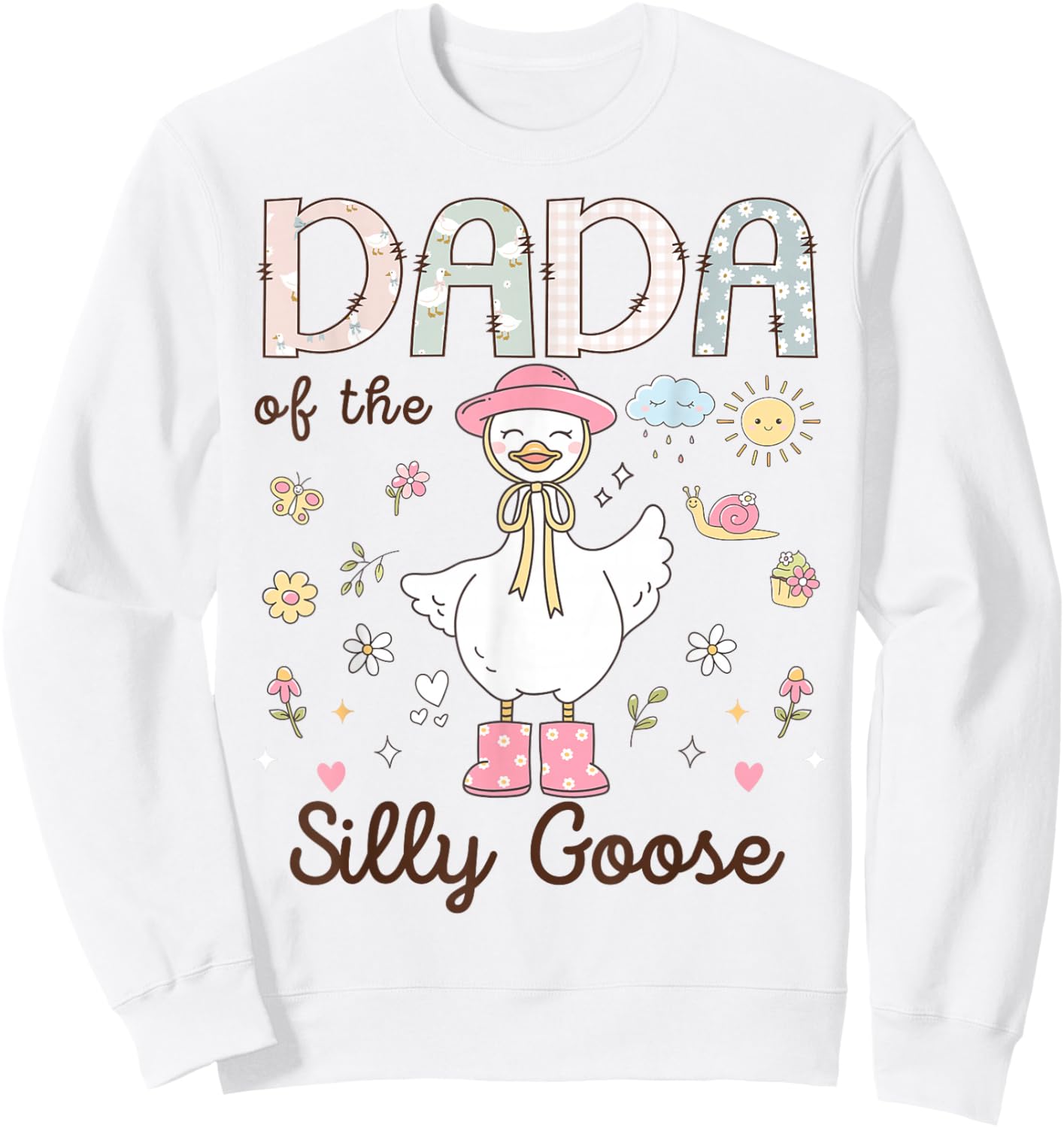 Dada of The Silly Goose First Birthday Girl Family Sweatshirt - Sweatshirt | White