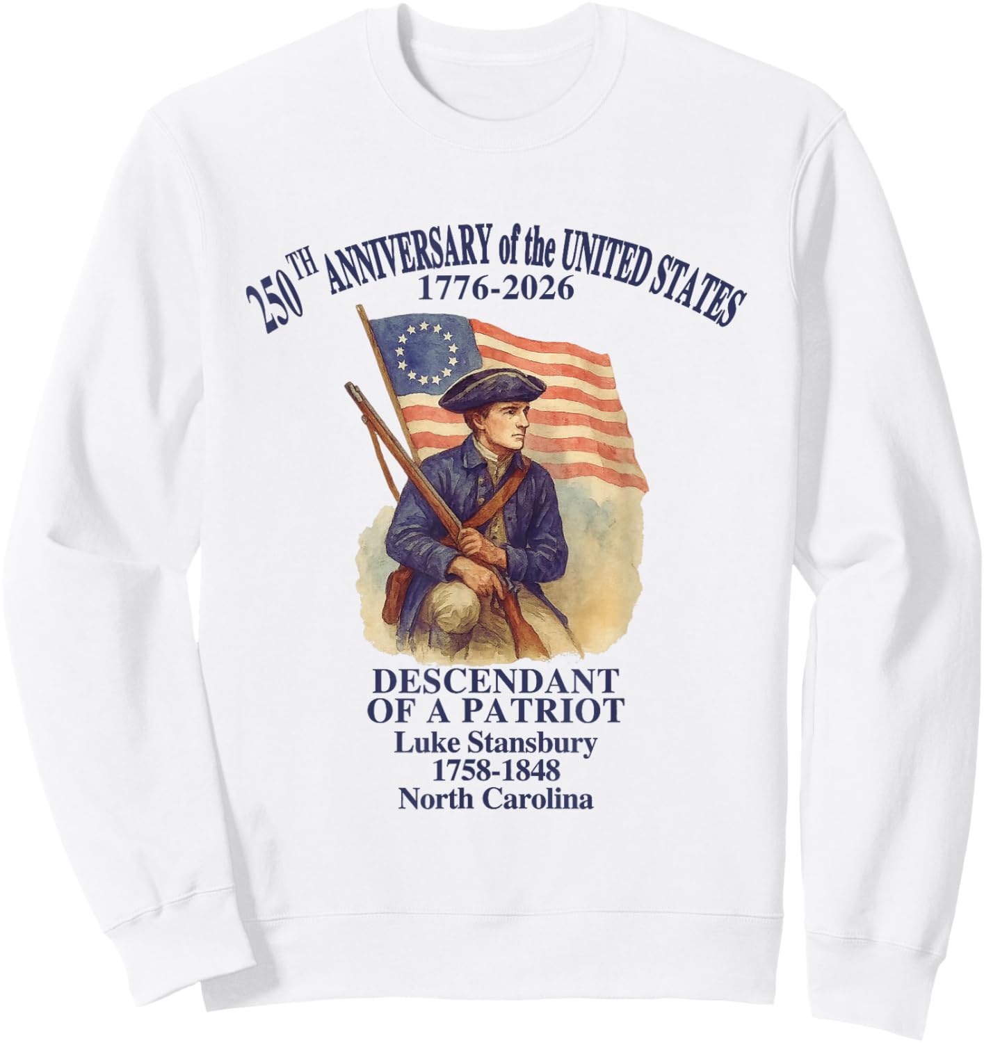 250 Years of America 1776-2026 Patriotic Semiquincentennial Sweatshirt - Sweatshirt | White