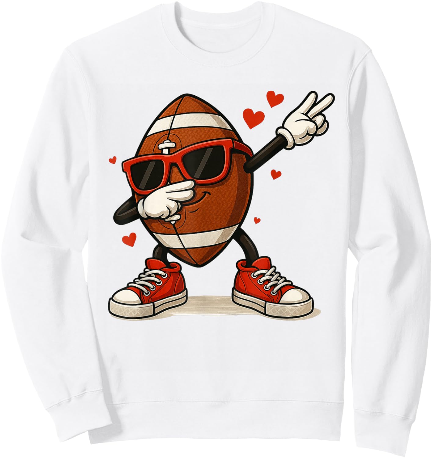 Football Dabbing Valentines Day Funny Dab Cute Boys Kids Sweatshirt - Sweatshirt | White
