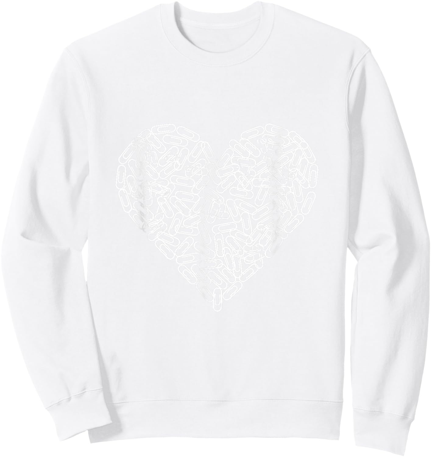 Paper Clip Heart Teacher School Cute Valentines Days Sweatshirt - Sweatshirt | White