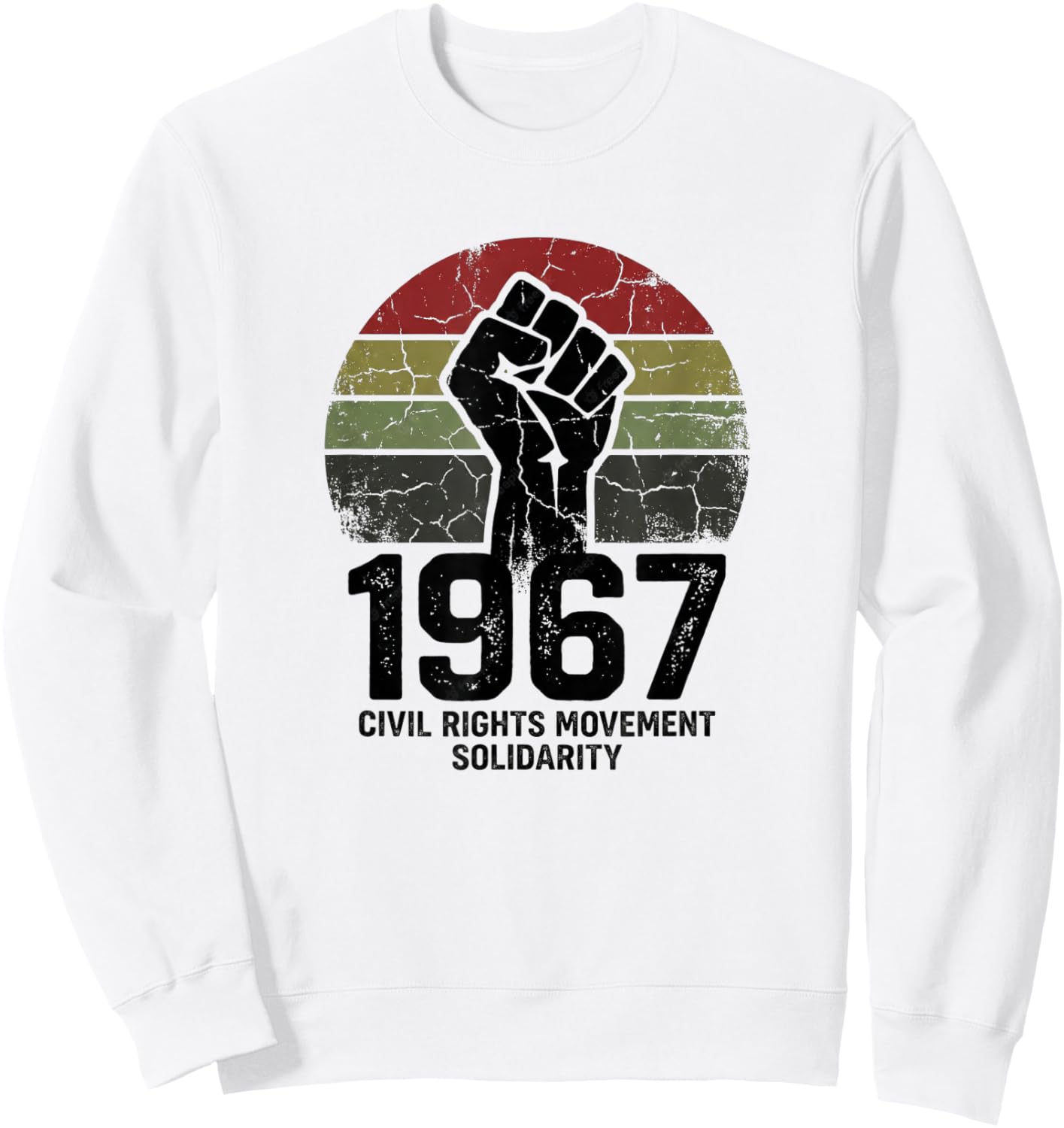 Black History Month 1967 Civil Rights Power Fist Sweatshirt - Sweatshirt | White
