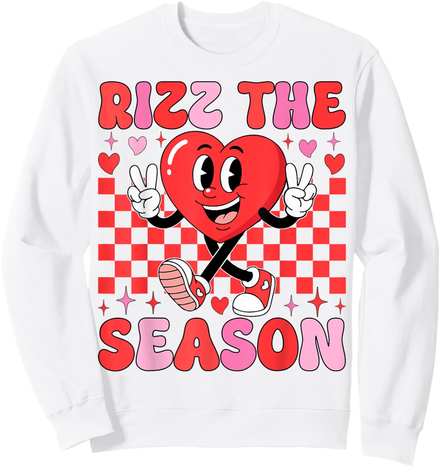 Rizz The Season Valentine Couples Retro Aesthetic Sweatshirt - Sweatshirt | White
