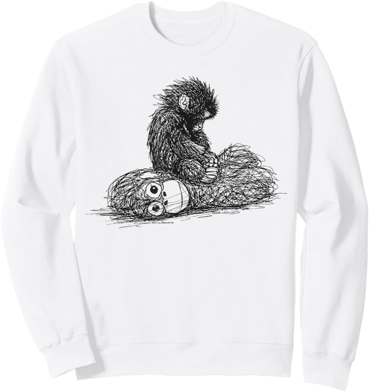 Punch Baby Monkey Plush Toy Sweatshirt - Sweatshirt | White