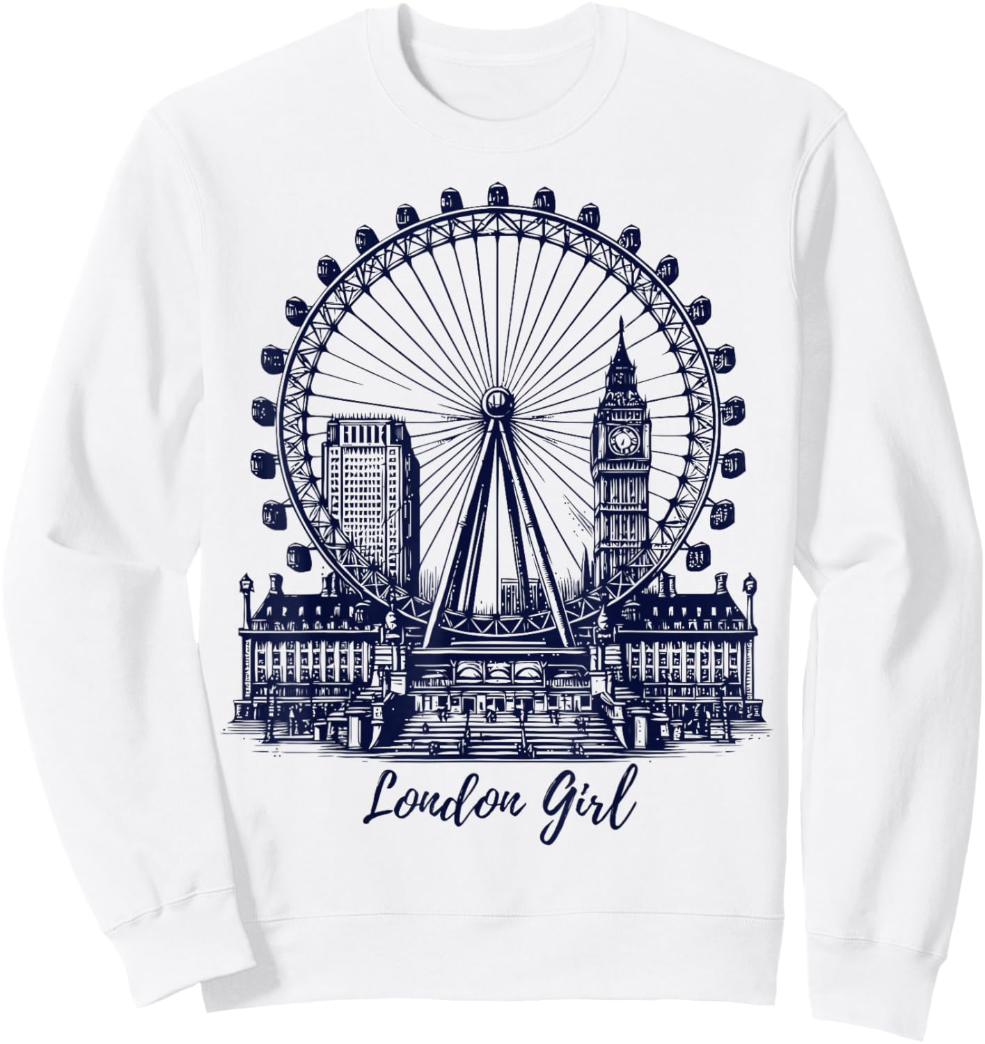 London Girl London Eye London England UK Icons Travel Women Sweatshirt - Sweatshirt | White