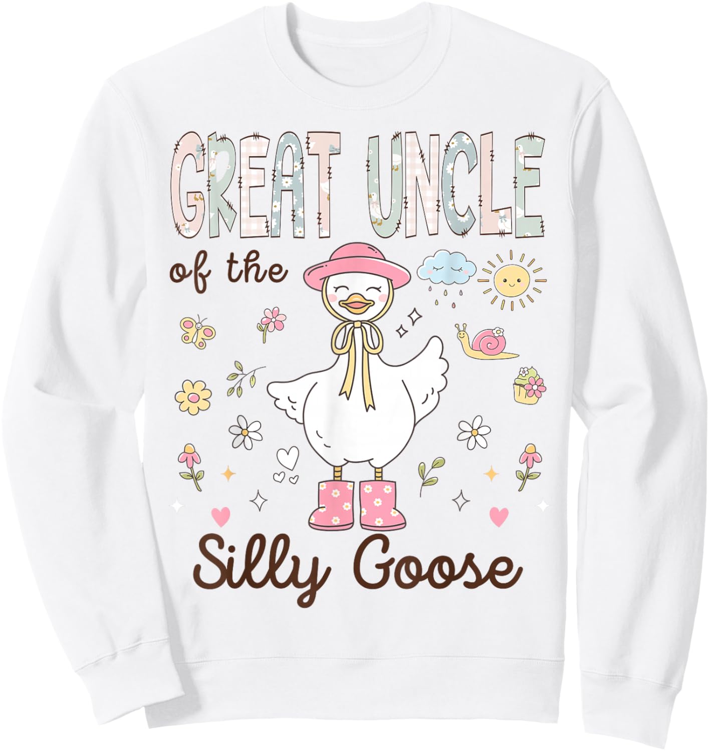 Great Uncle of The Silly Goose First Birthday Girl Family Sweatshirt - Sweatshirt | White
