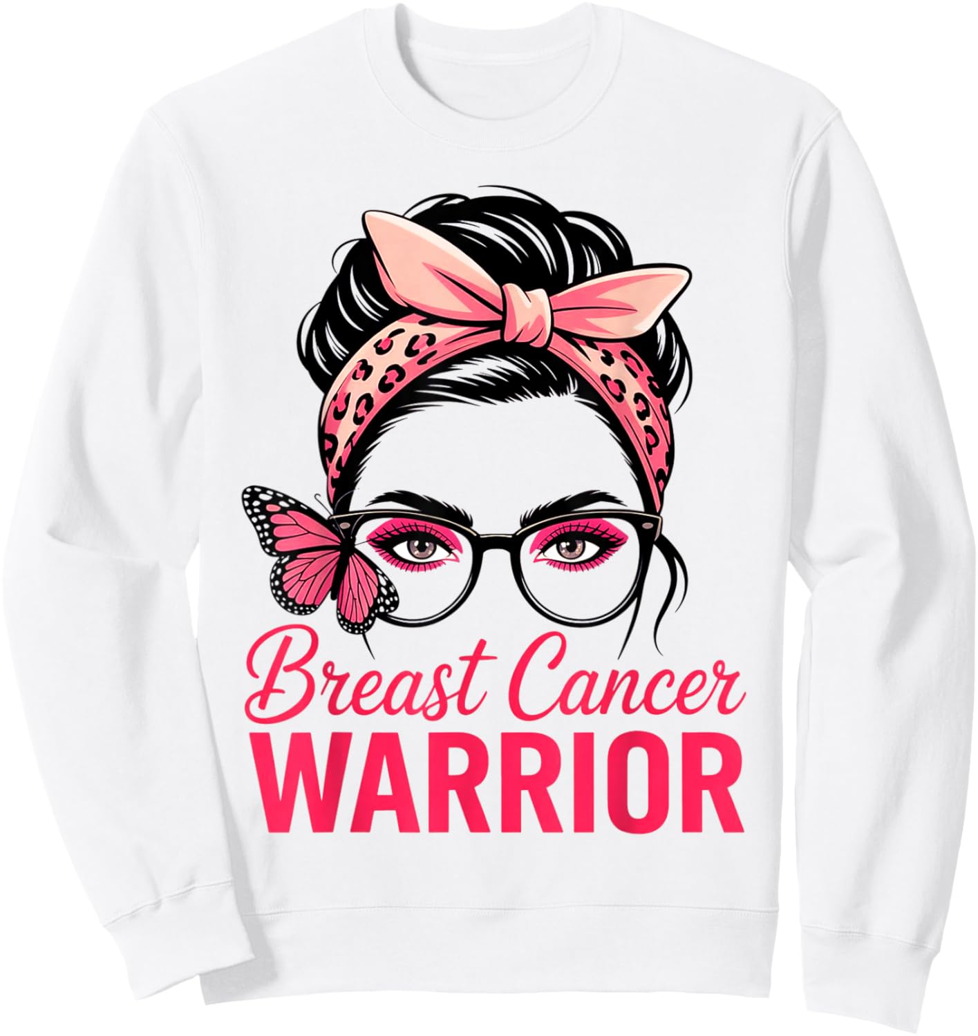 Breast Cancer Awareness Warrior Women Men Survivor Sweatshirt - Sweatshirt | White