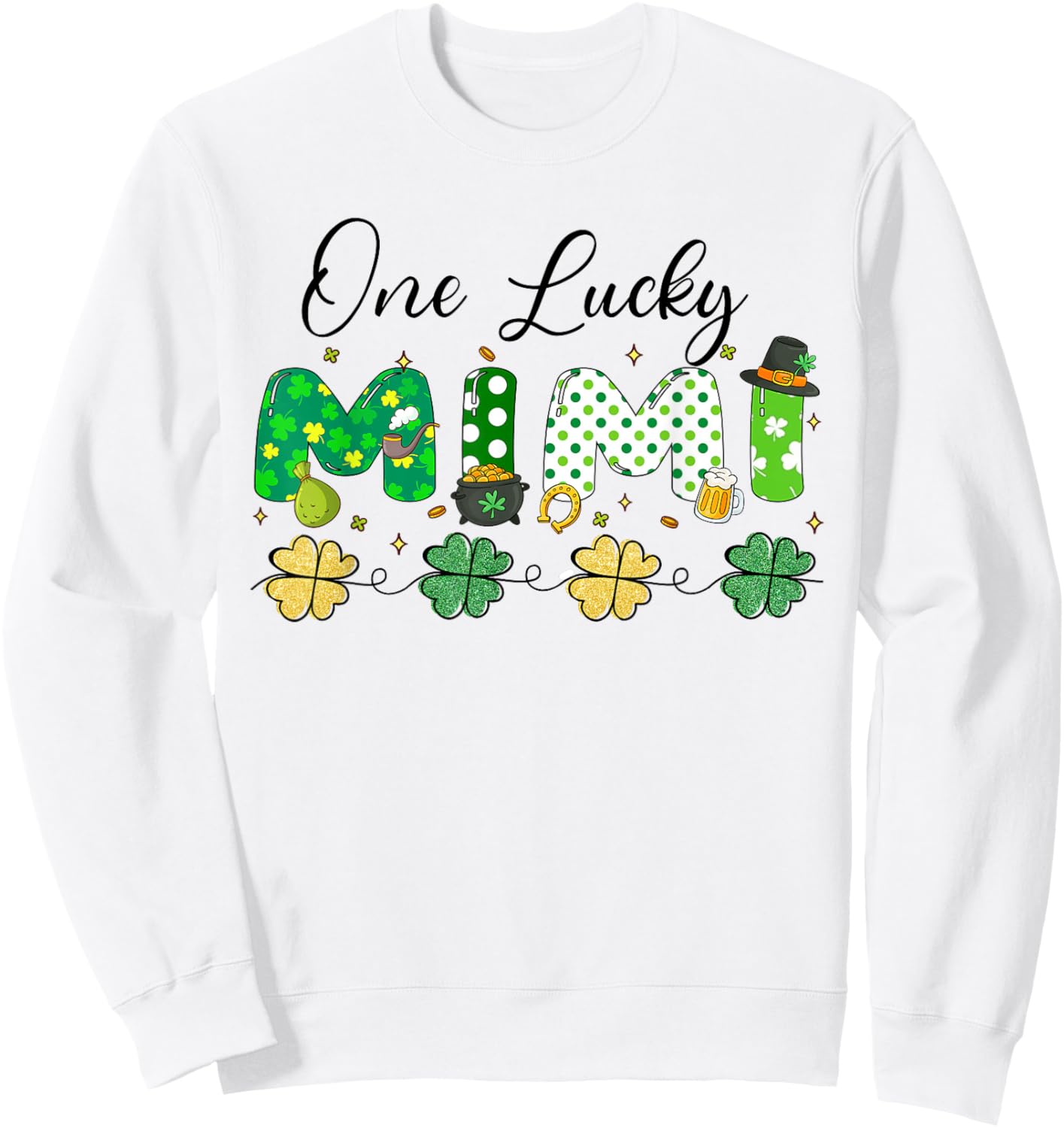 One Lucky Mimi St Patrick’s Day Sweatshirt - Sweatshirt | White