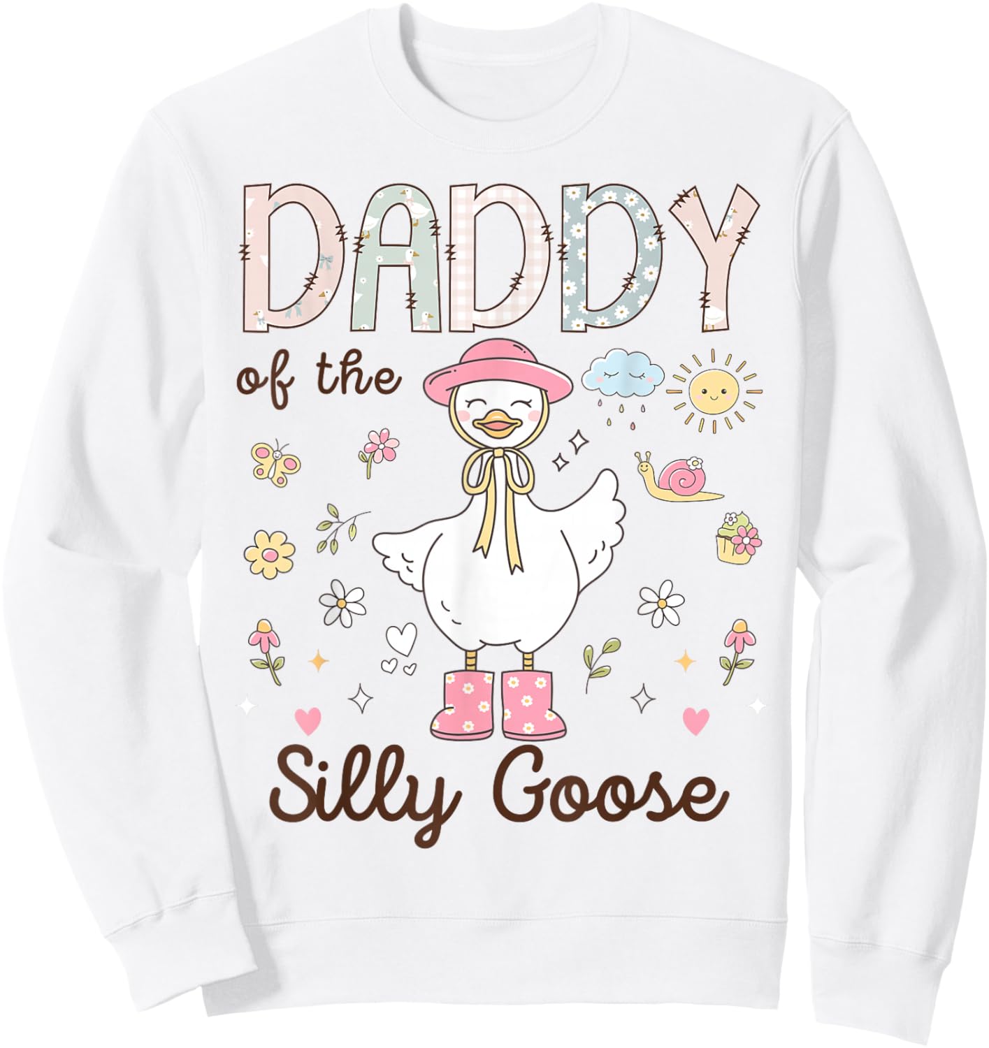 Daddy of The Silly Goose First Birthday Girl Family Sweatshirt - Sweatshirt | White