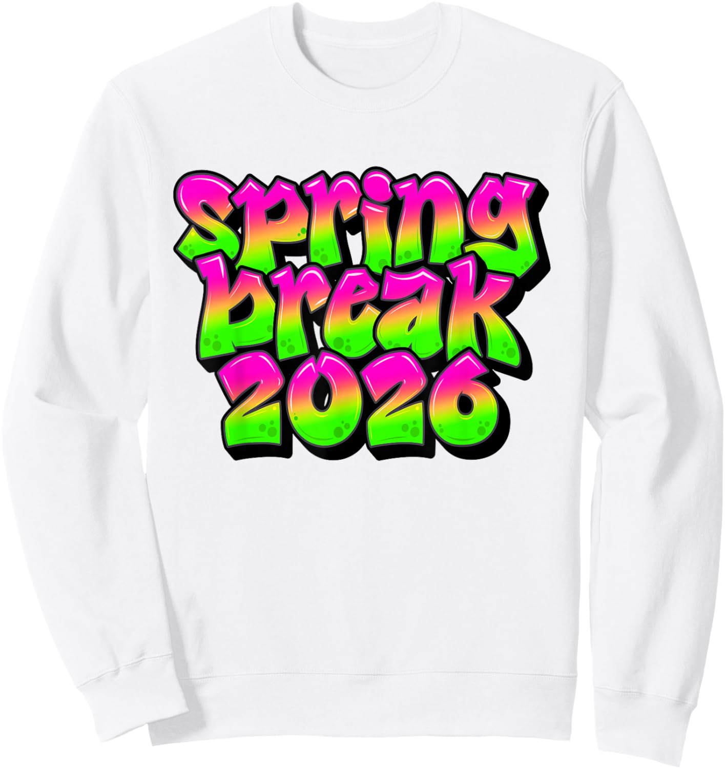 Spring Break 2026 Pink Green Cruise Beach Vacation Trip Sweatshirt - Sweatshirt | White