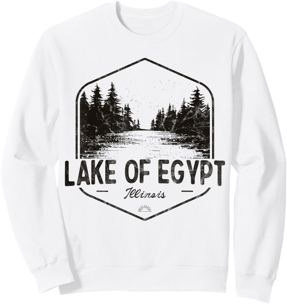 Lake of Egypt Illinois Outdoors Vintage Sweatshirt - Sweatshirt | White