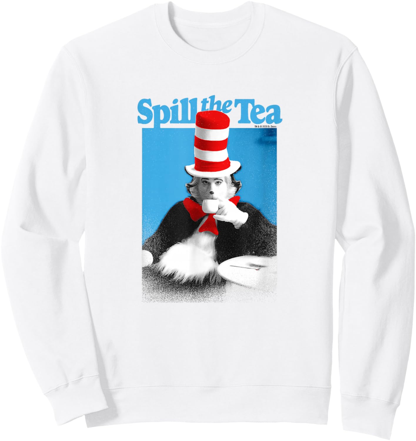 The Cat in The Hat Signature Collection Spill The Tea Sweatshirt - Sweatshirt | White