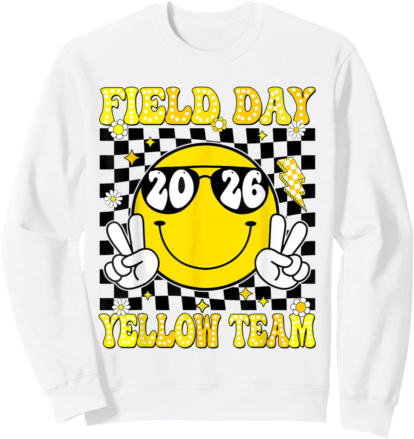 Field Day Yellow Team Funny for Teacher Kids Field Day Games Sweatshirt - Sweatshirt | White