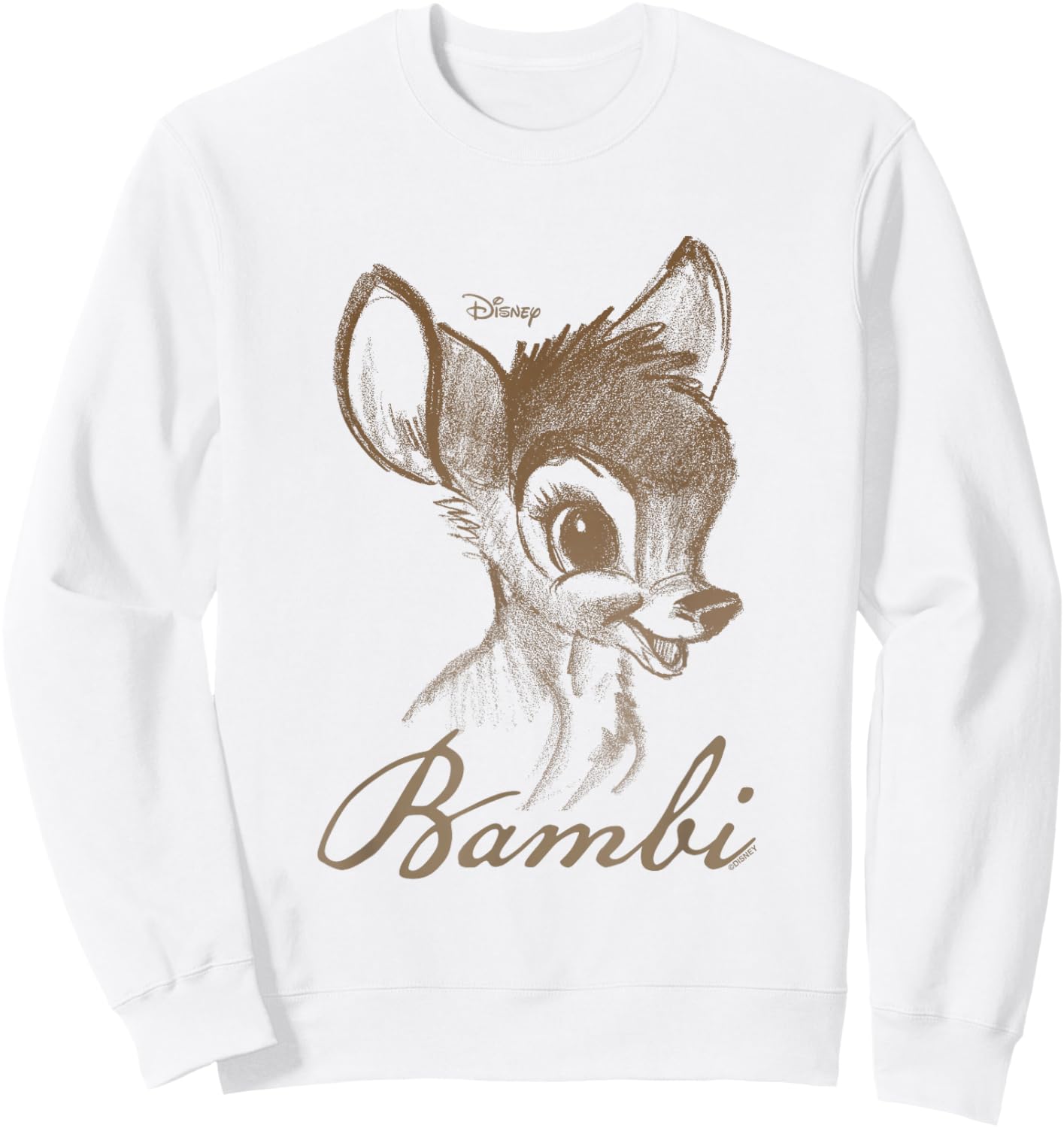 Disney Bambi Vintage Sketch Portrait Sweatshirt - Sweatshirt | White