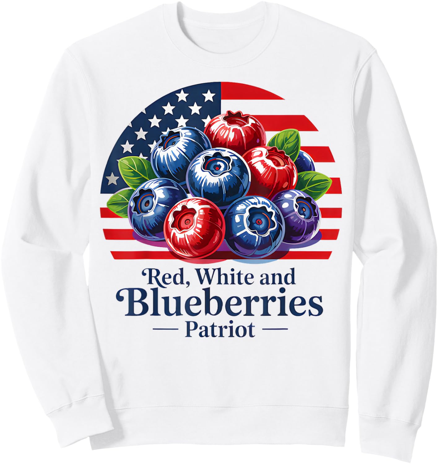 Red White and Blueberries Christian Patriotic Sweatshirt - Sweatshirt | White