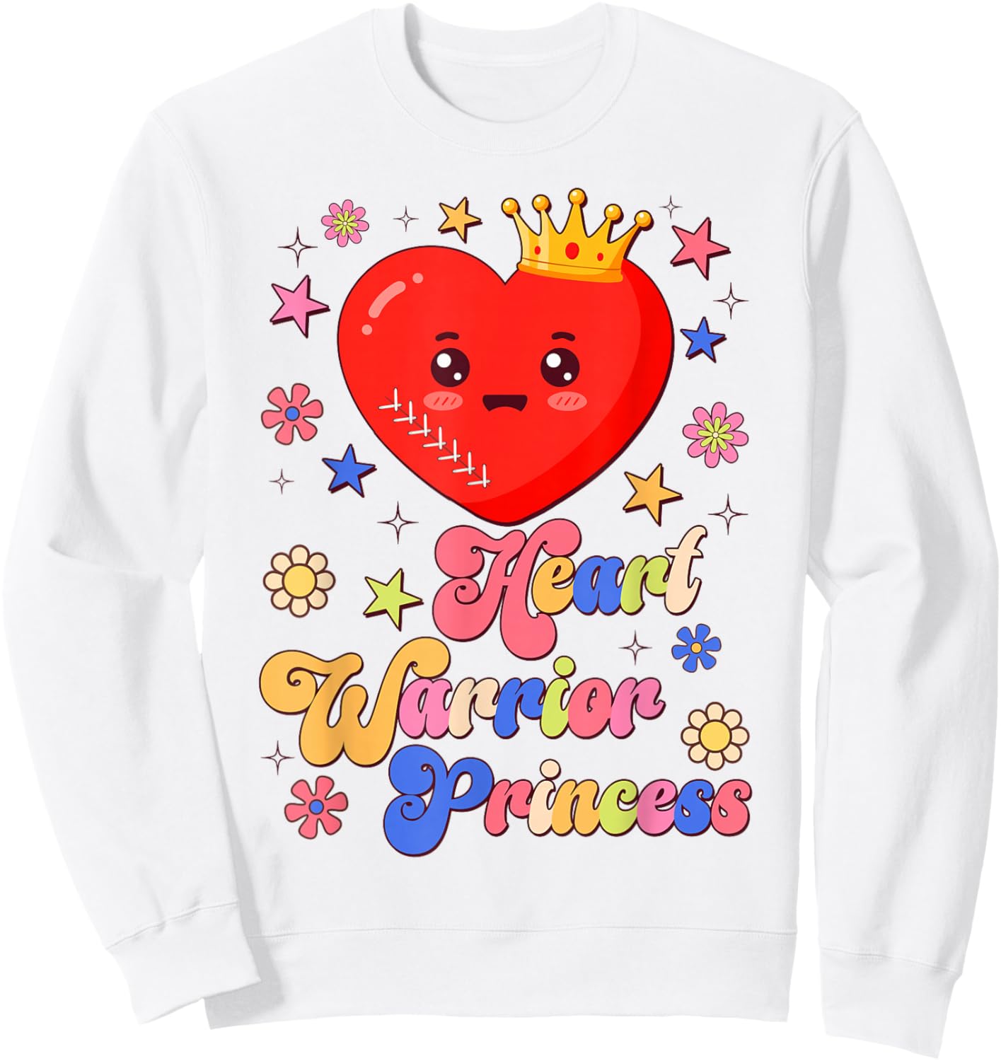 Heart Warrior Princess CHD Congenital Heart Defect Awareness Sweatshirt - Sweatshirt | White