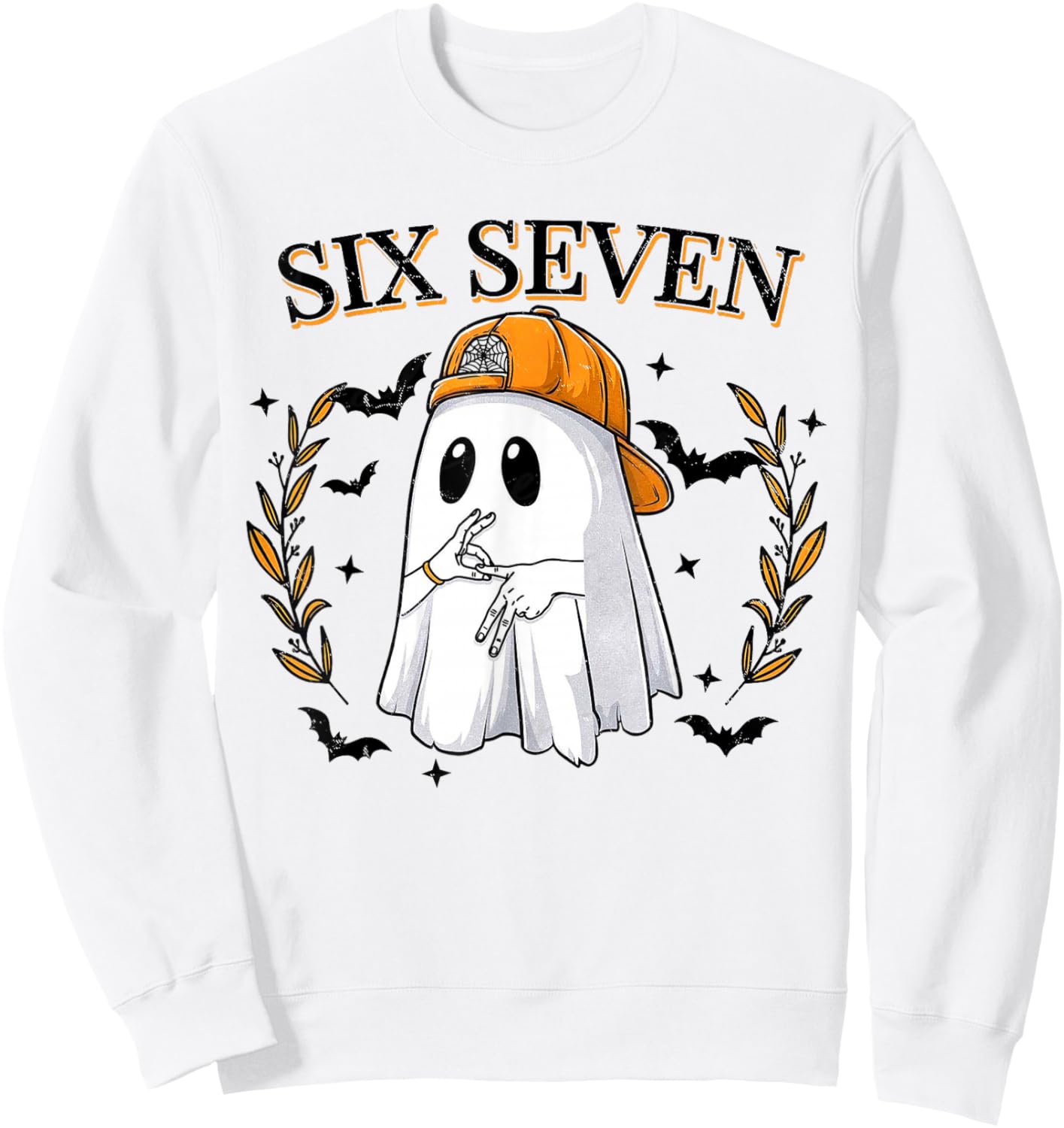 Funny 67 Six Seven Meme Couple Ghost Halloween Costume Sweatshirt - Sweatshirt | White