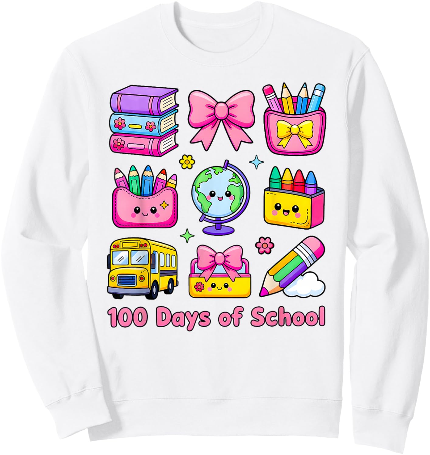 100 Days of School Teacher Kids 100 Days Smarter 100th Day Sweatshirt - Sweatshirt | White