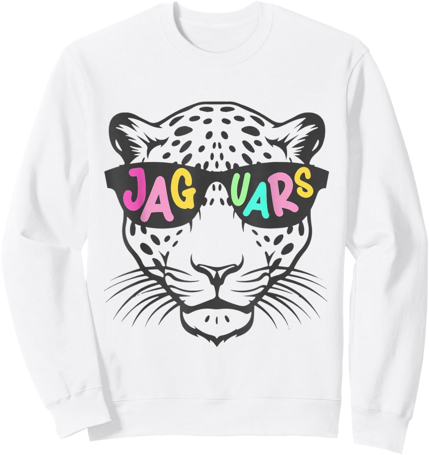 Cool Cartoon Jaguar Mascot Retro Animal Sweatshirt - Sweatshirt | White