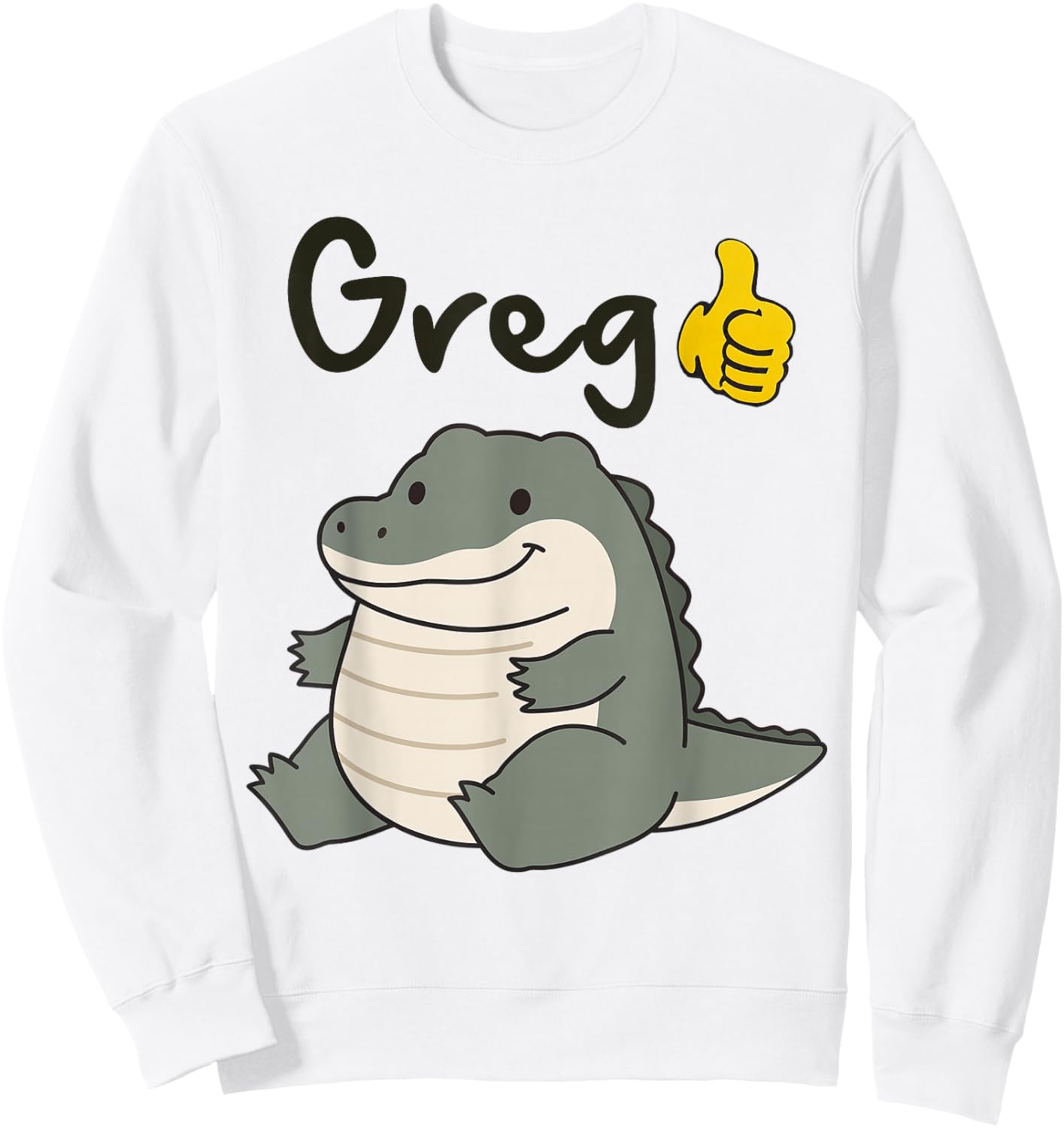 Greg Crocodile Meme Sarcasm Funny Humor Greg Meme Gen Z Sweatshirt - Sweatshirt | White