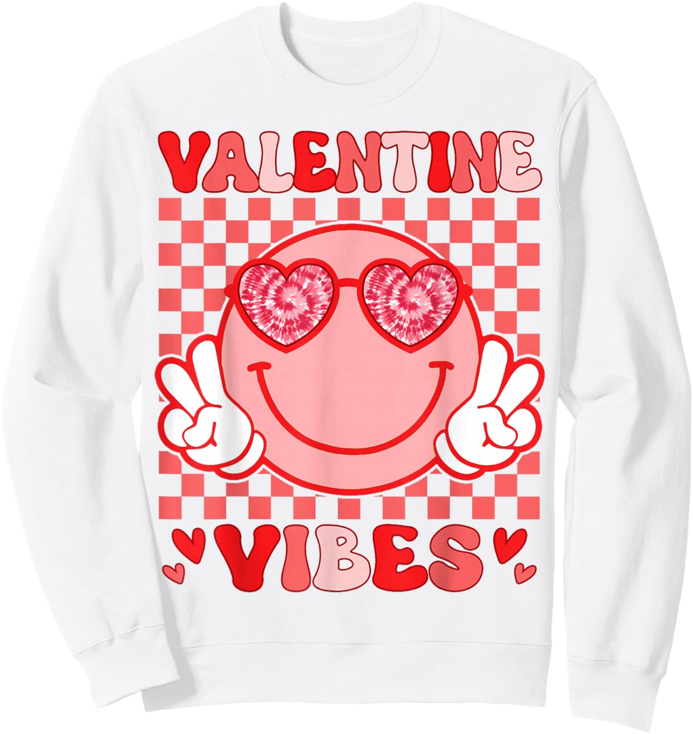 Valentine Vibes Hippie Valentines Day Shirts for Girls Women Sweatshirt - Sweatshirt | White
