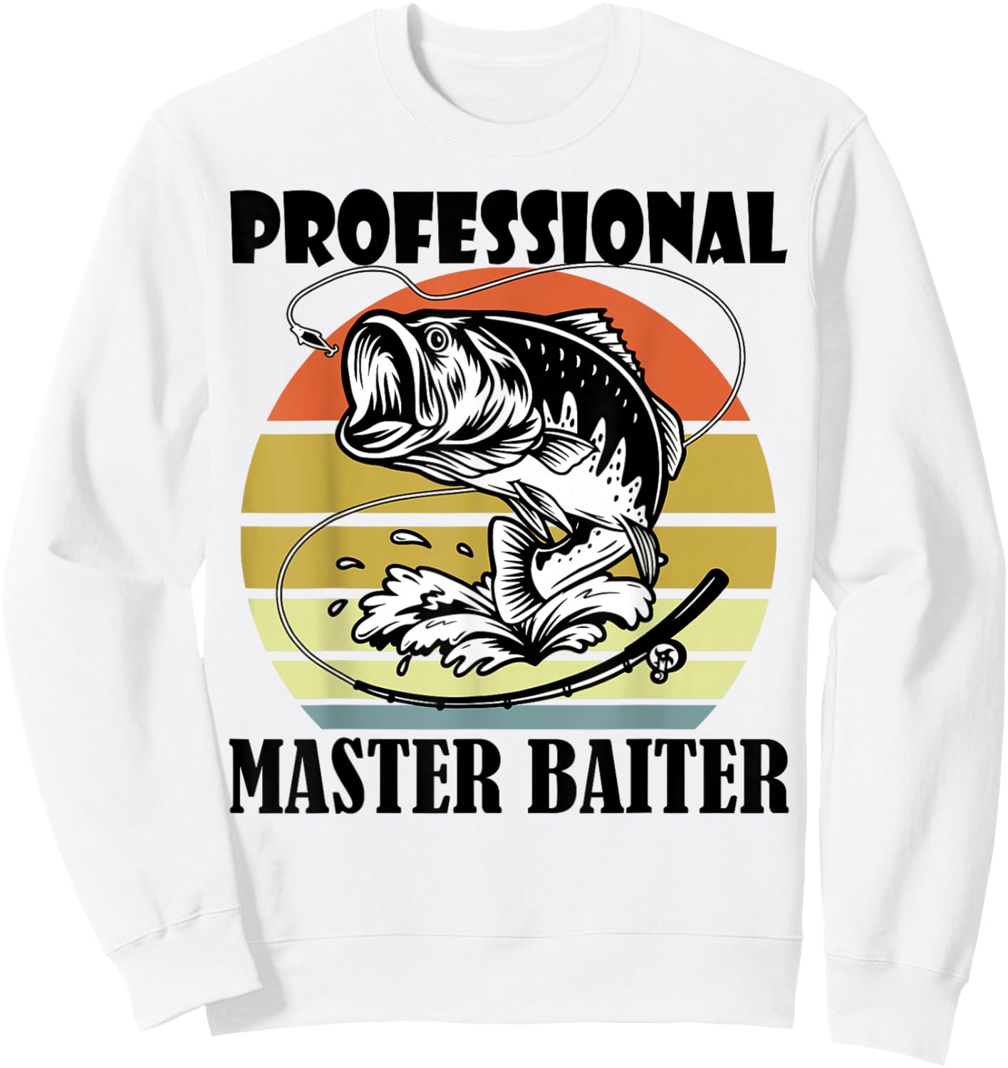 Professional Master Baiter Shirt Kid Retro Papa Fishing Sweatshirt - Sweatshirt | White