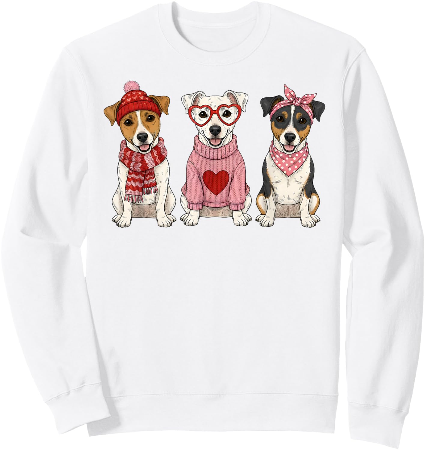 Cute Jack Russell Terrier Valentine Dog Sweatshirt - Sweatshirt | White
