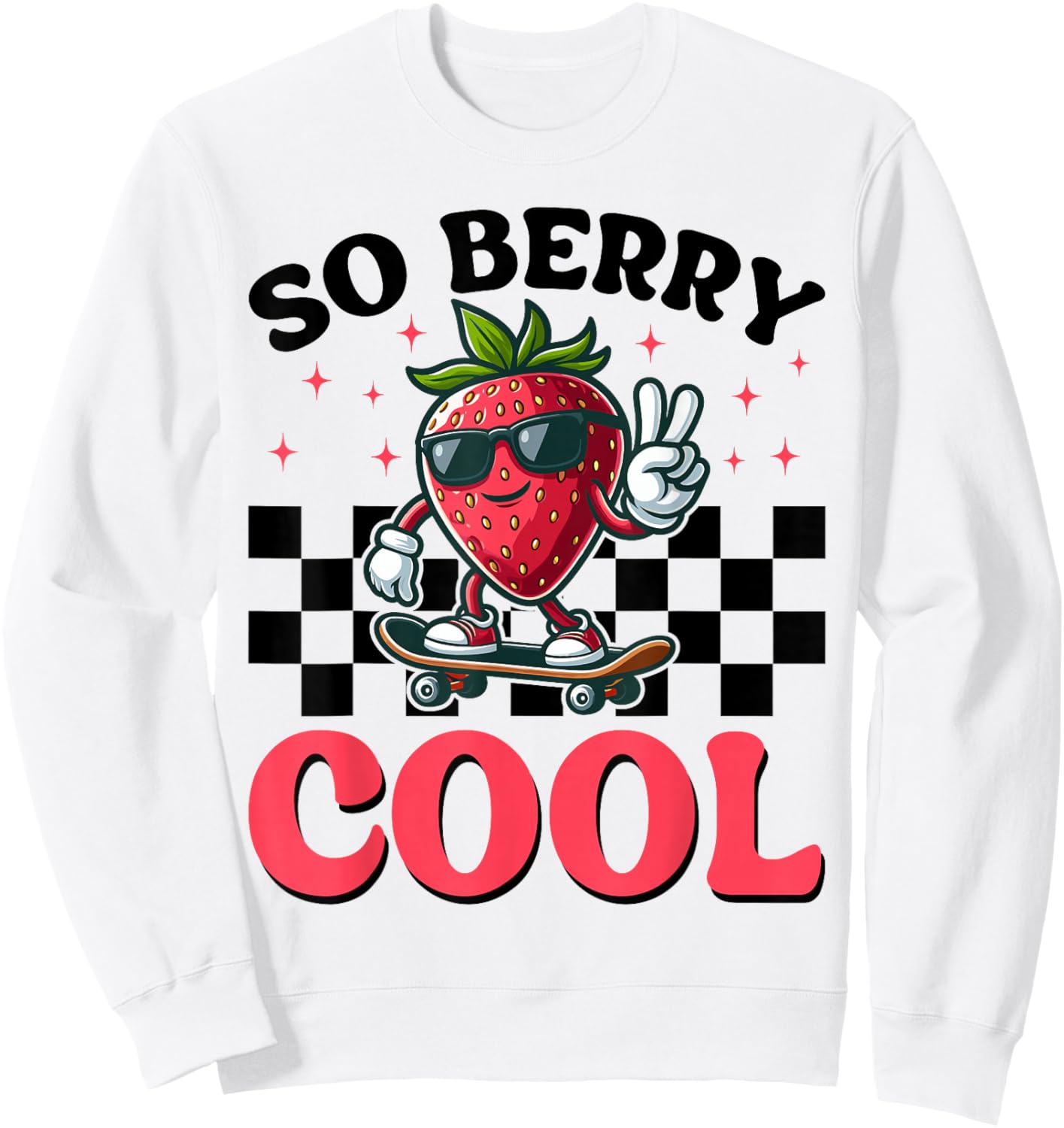 Groovy So Berry Cool Fruit Lover Strawberry Season for Boy Sweatshirt - Sweatshirt | White