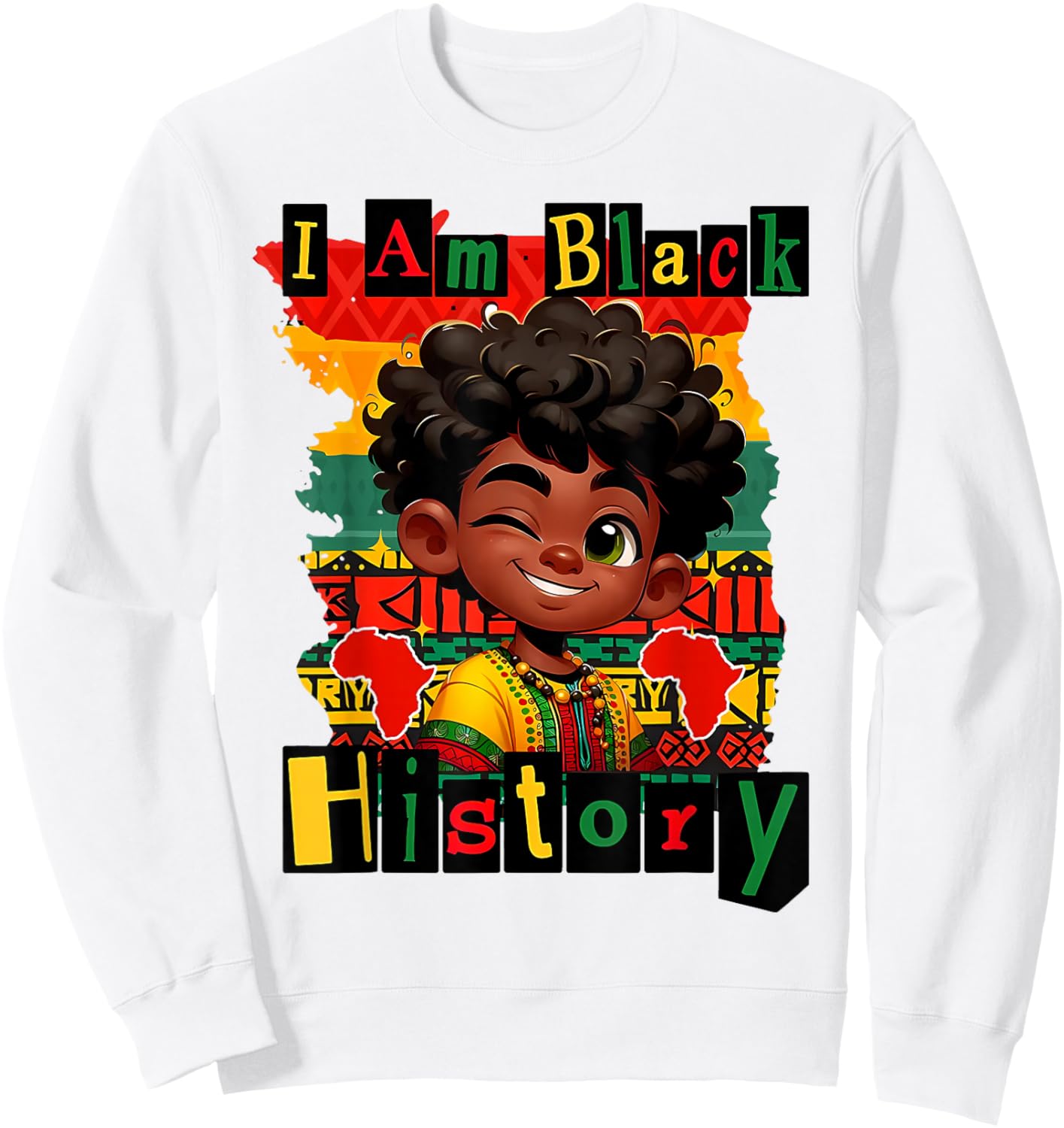 I am Black History Juneteenth Boy Girl Kids BHM Sweatshirt - Sweatshirt | White