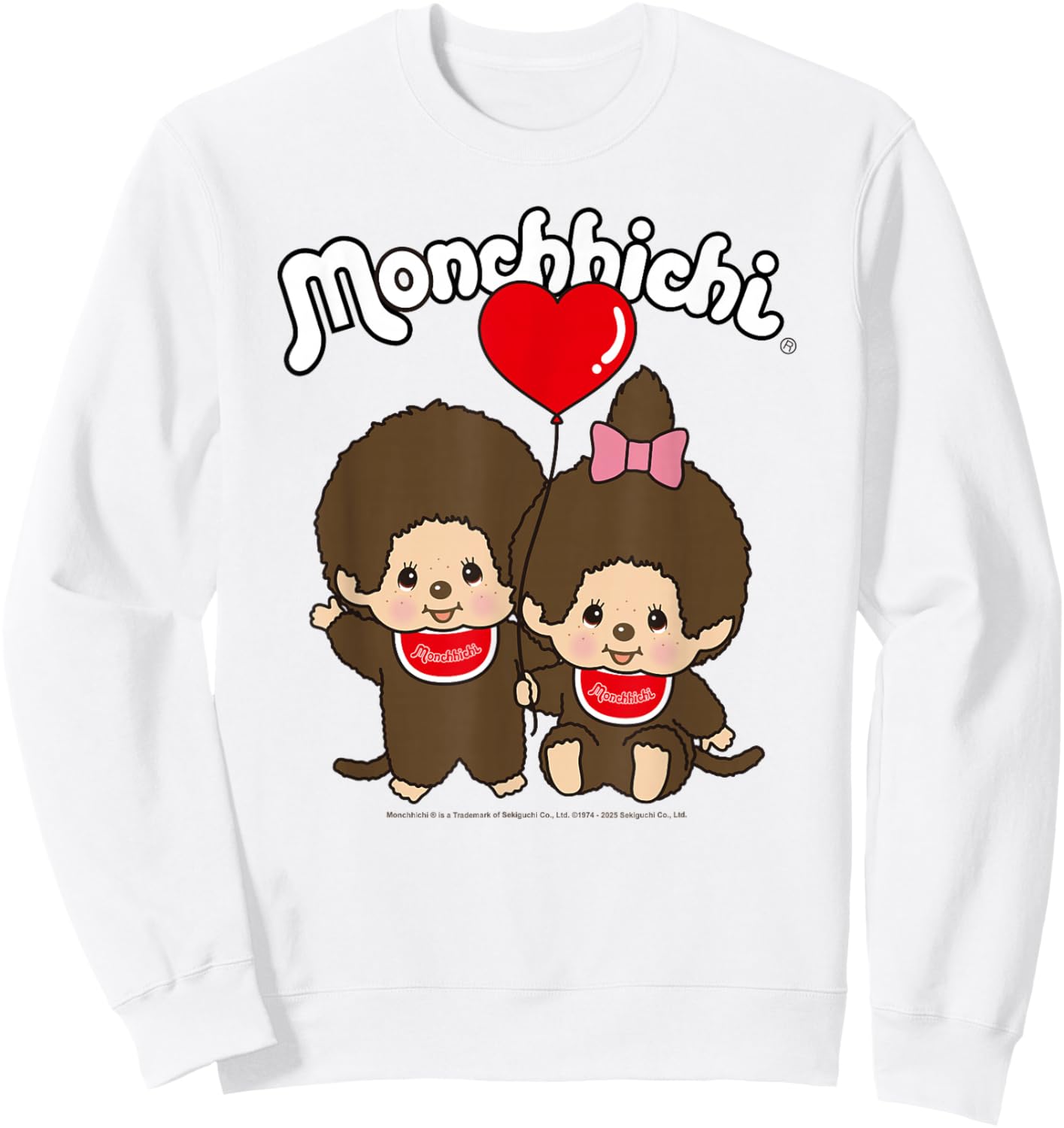 Monchhichi Valentine's Day Cute Little Fluffy Twins Sweatshirt - Sweatshirt | White