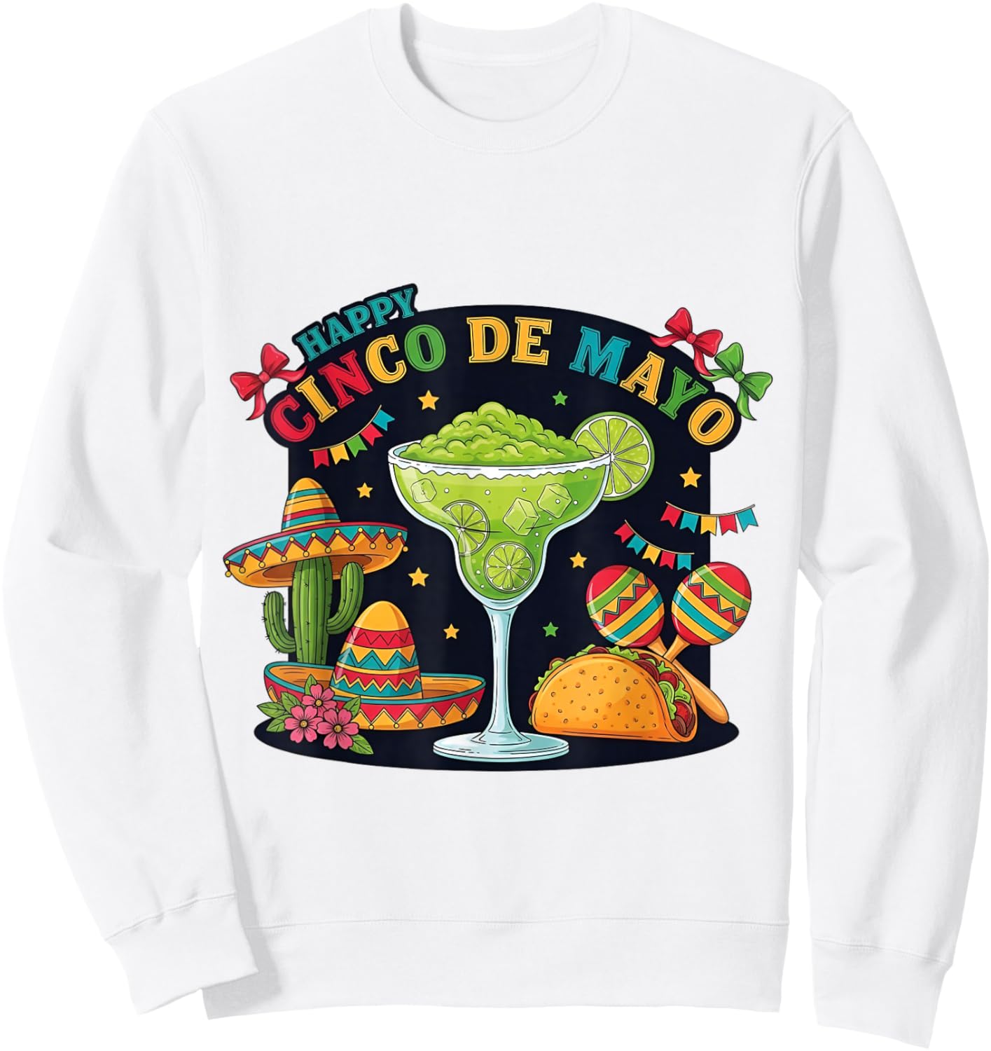 Happy Cinco de Mayo Fiesta Mexican Party 5 De Mayo Funny Sweatshirt - Sweatshirt | White