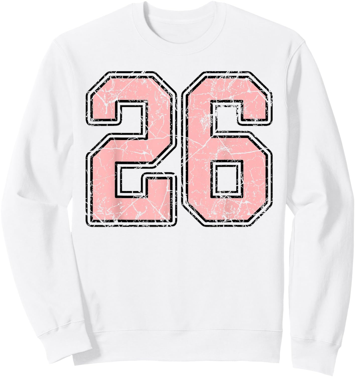 Pink and Black Number 26 Jersey Player Uniform #26 Fan Sweatshirt - Sweatshirt | White